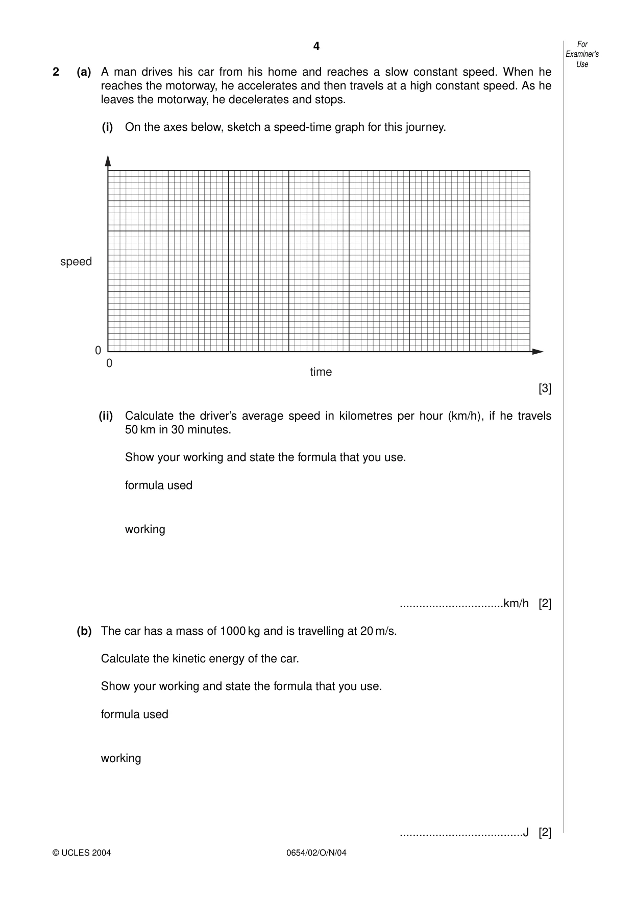 Cambridge IGCSE Sciences - Co-ordinated (Double) 0654 2004 Oct/Nov Paper 2 · Variant 1 question paper, page 4 of 24