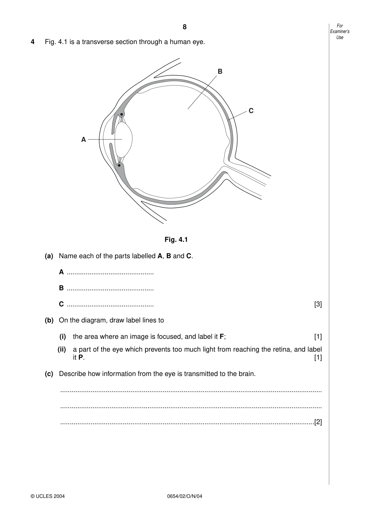 Cambridge IGCSE Sciences - Co-ordinated (Double) 0654 2004 Oct/Nov Paper 2 · Variant 1 question paper, page 8 of 24