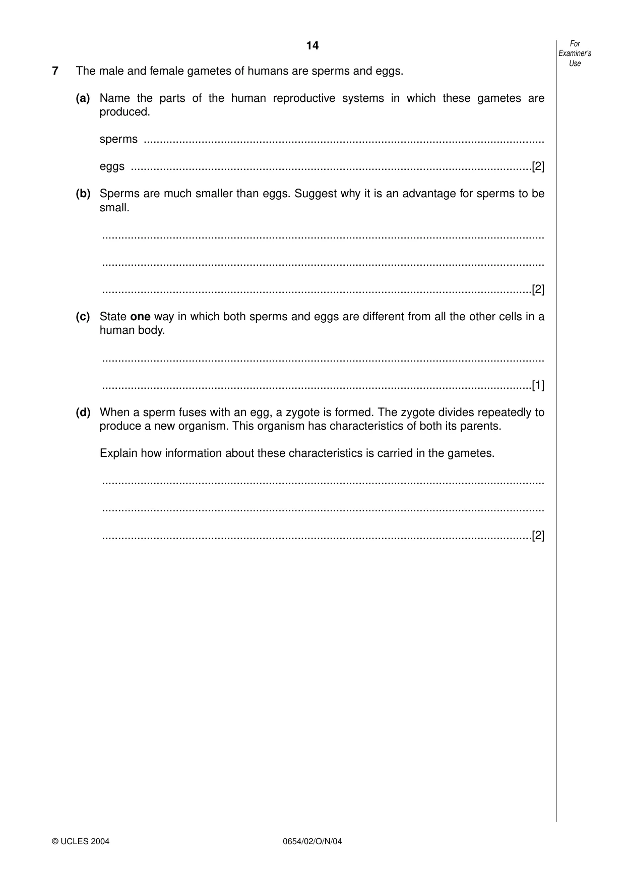 Cambridge IGCSE Sciences - Co-ordinated (Double) 0654 2004 Oct/Nov Paper 2 · Variant 1 question paper, page 14 of 24