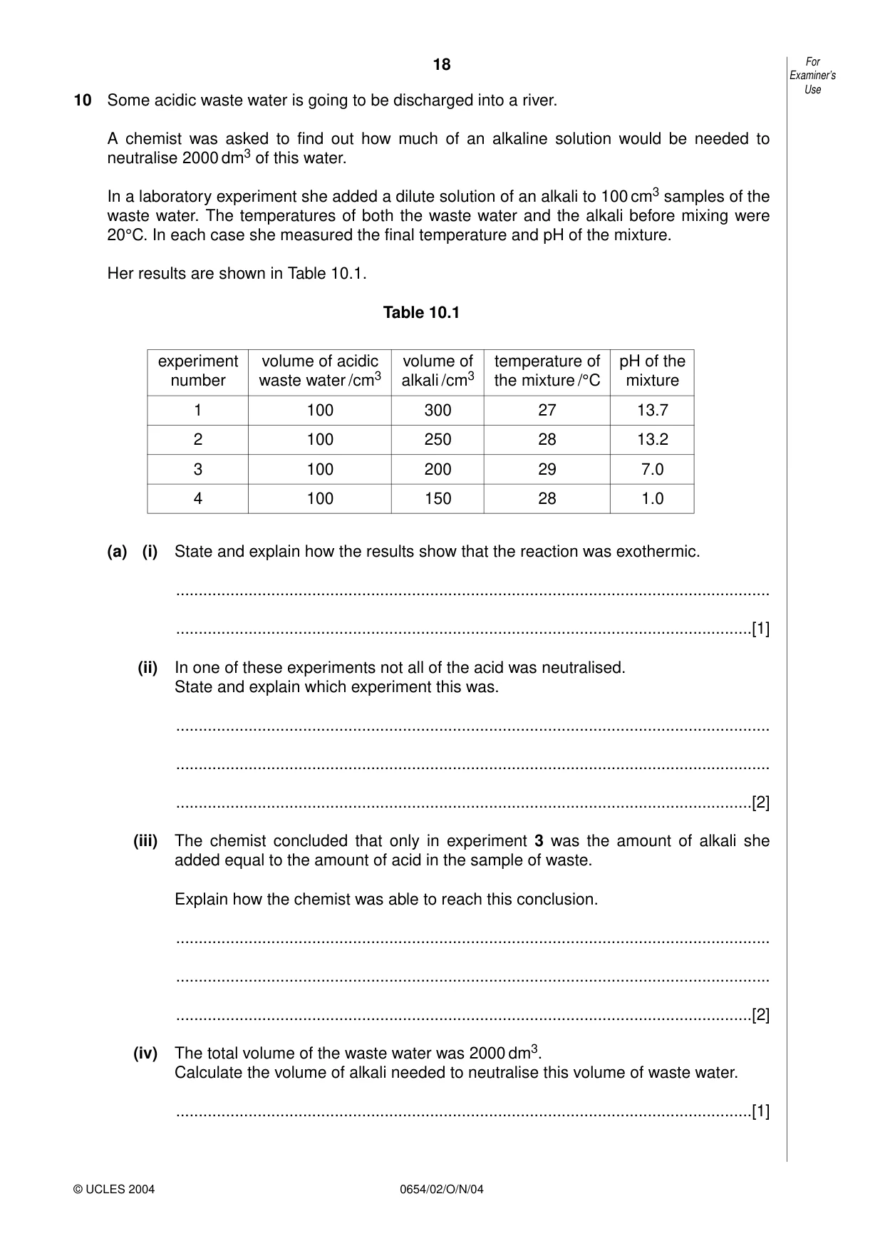 Cambridge IGCSE Sciences - Co-ordinated (Double) 0654 2004 Oct/Nov Paper 2 · Variant 1 question paper, page 18 of 24