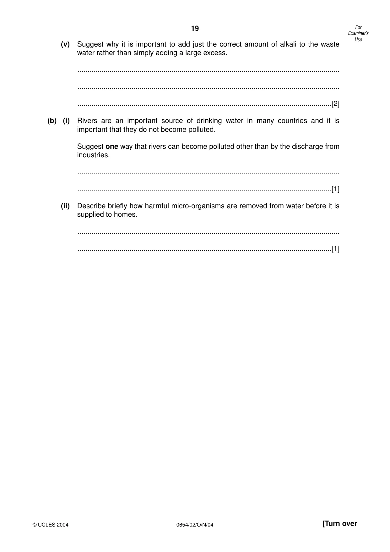 Cambridge IGCSE Sciences - Co-ordinated (Double) 0654 2004 Oct/Nov Paper 2 · Variant 1 question paper, page 19 of 24