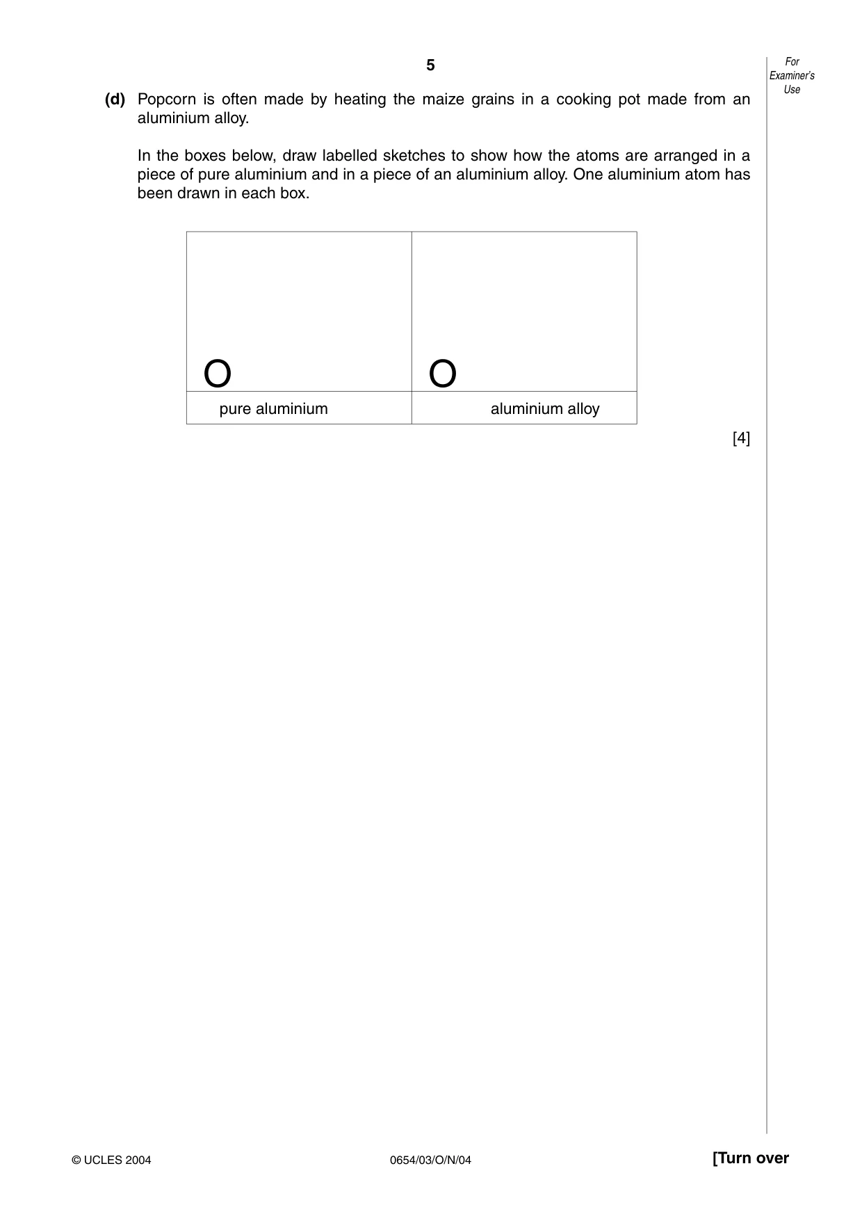 Cambridge IGCSE Sciences - Co-ordinated (Double) 0654 2004 Oct/Nov Paper 3 · Variant 1 question paper, page 5 of 24
