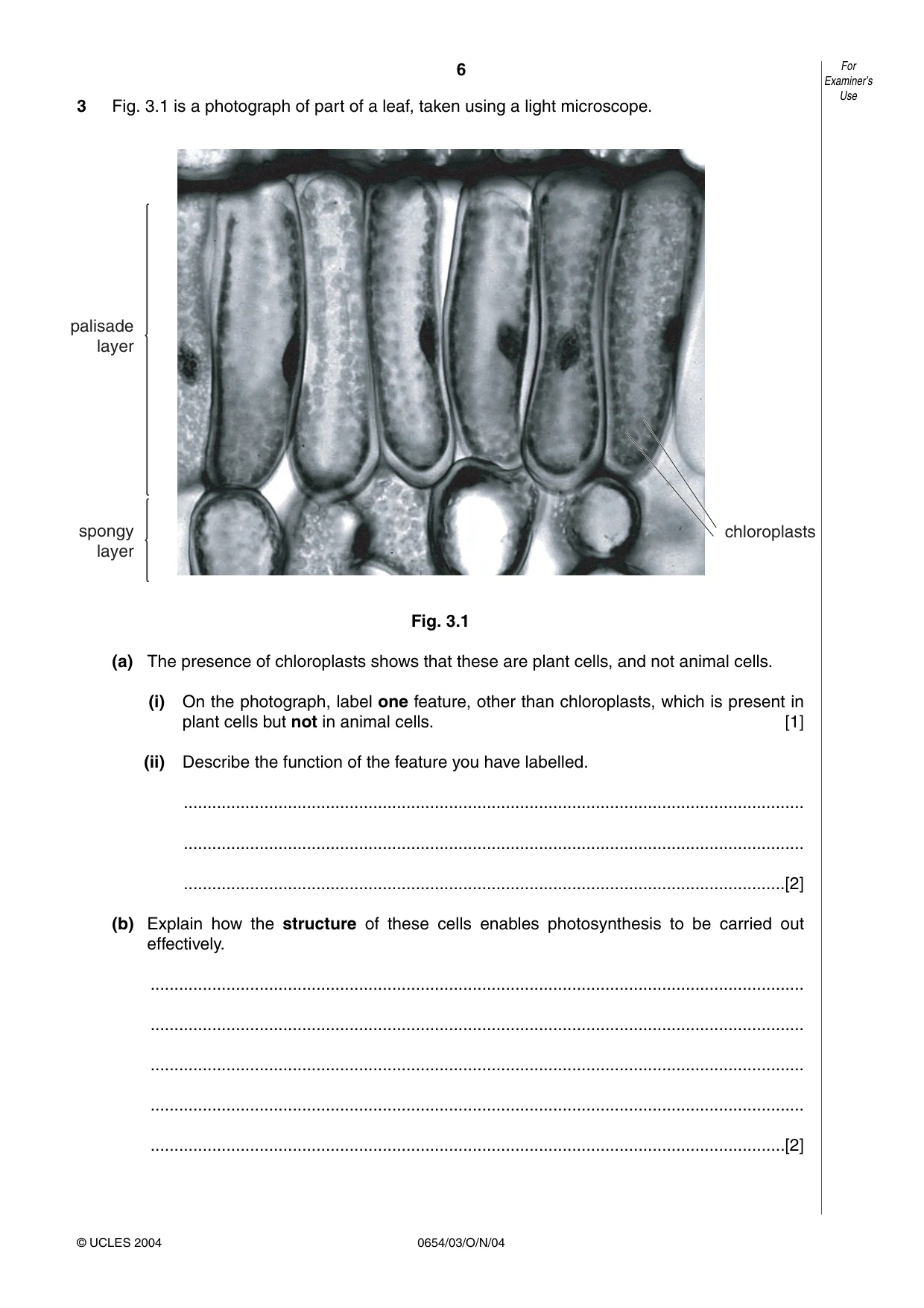 Cambridge IGCSE Sciences - Co-ordinated (Double) 0654 2004 Oct/Nov Paper 3 · Variant 1 question paper, page 6 of 24