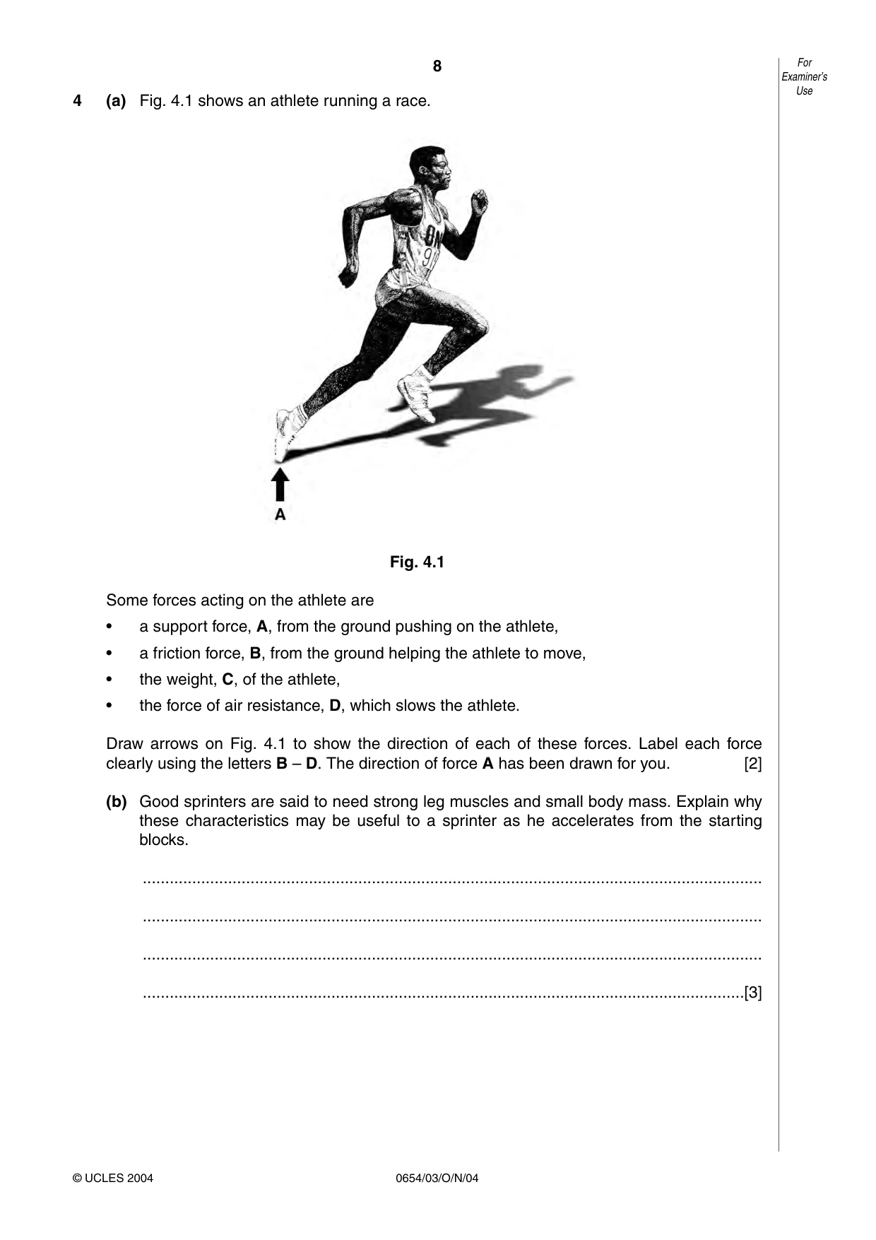 Cambridge IGCSE Sciences - Co-ordinated (Double) 0654 2004 Oct/Nov Paper 3 · Variant 1 question paper, page 8 of 24