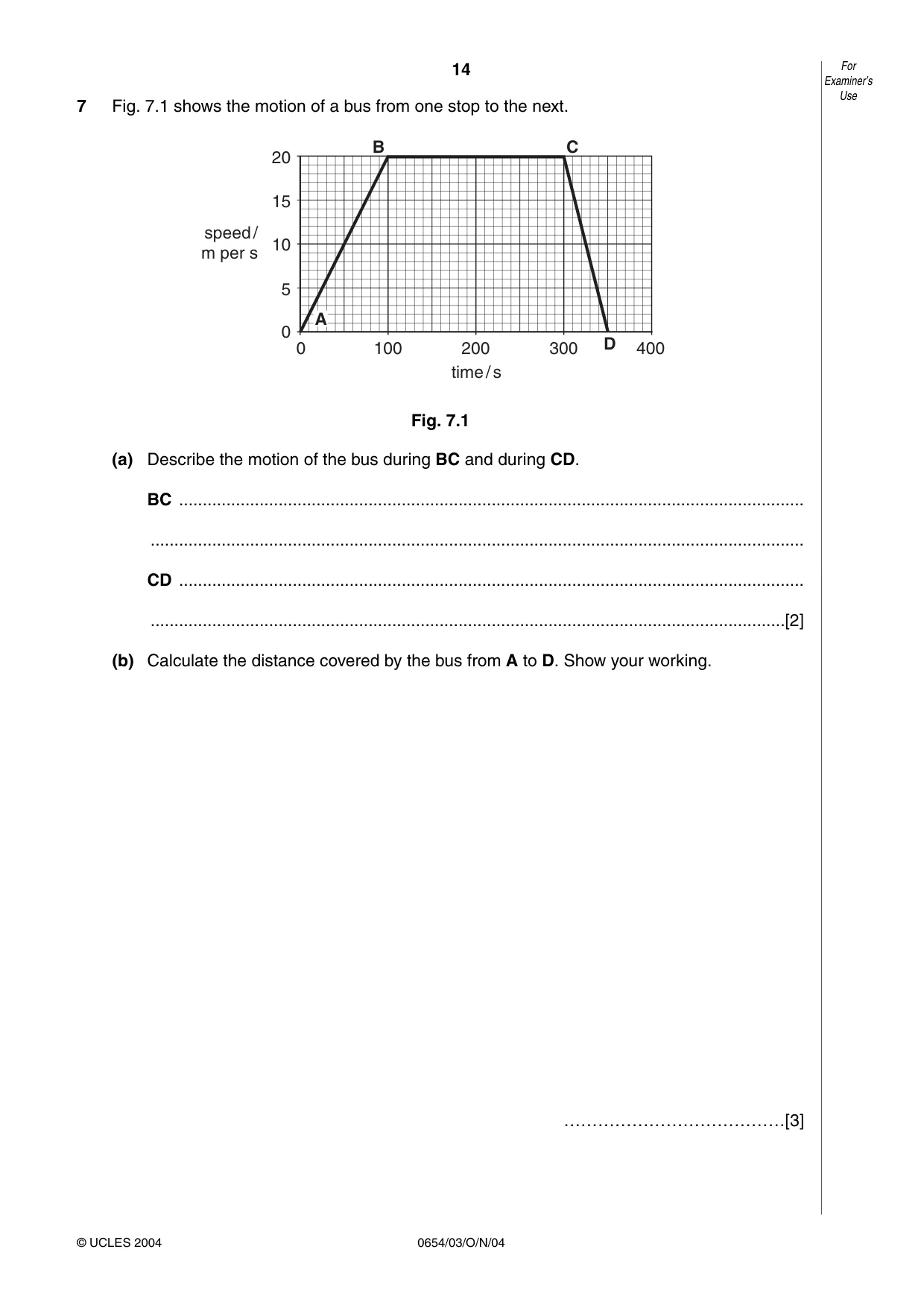 Cambridge IGCSE Sciences - Co-ordinated (Double) 0654 2004 Oct/Nov Paper 3 · Variant 1 question paper, page 14 of 24