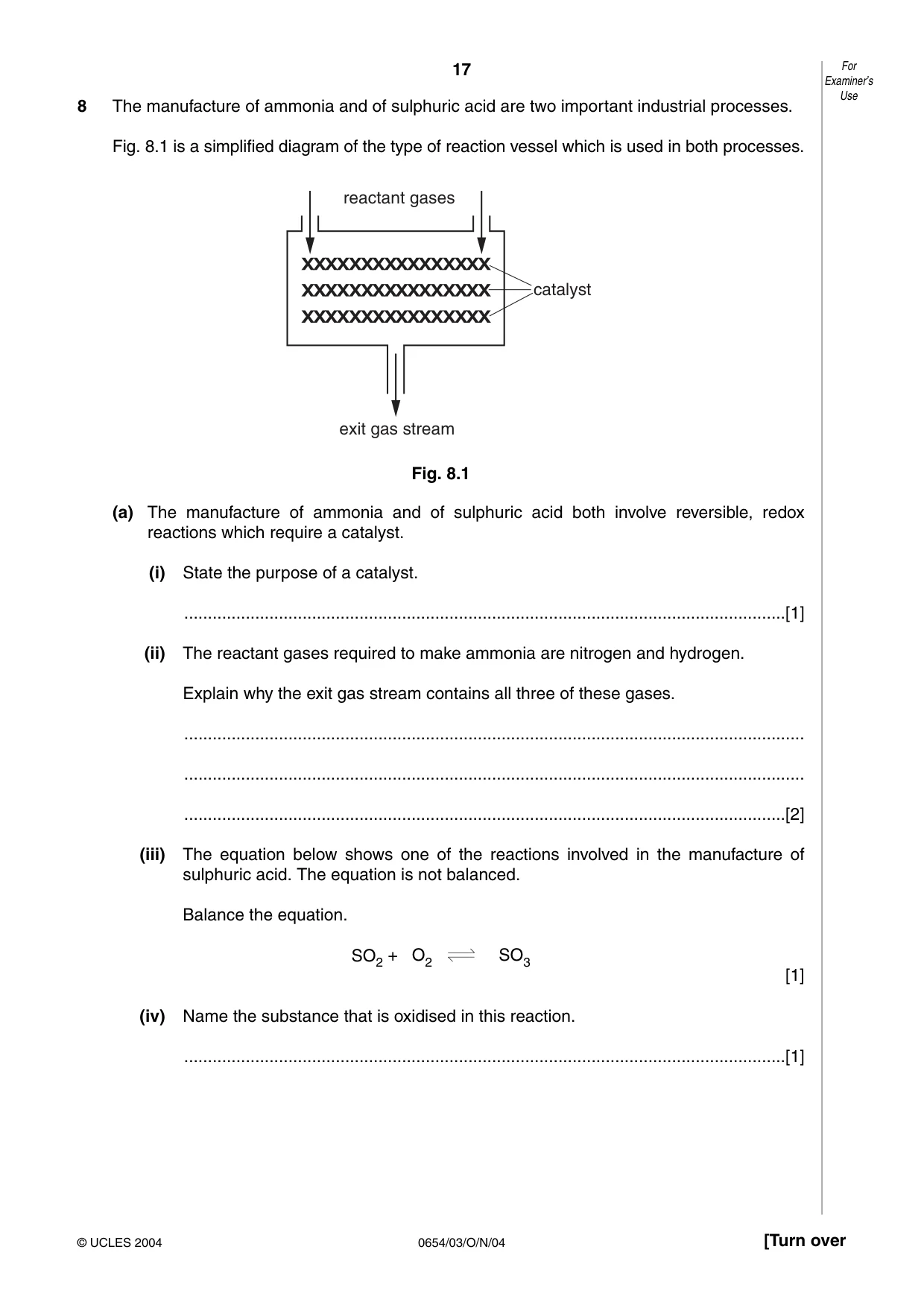 Cambridge IGCSE Sciences - Co-ordinated (Double) 0654 2004 Oct/Nov Paper 3 · Variant 1 question paper, page 17 of 24