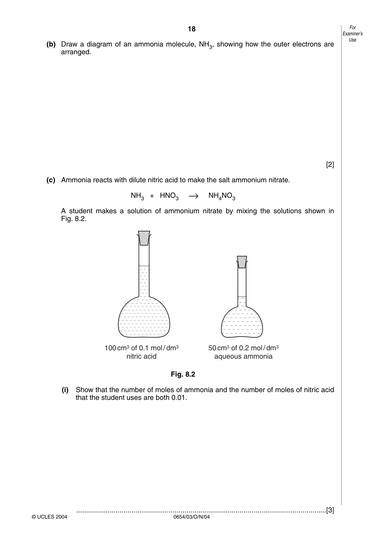 Cambridge IGCSE Sciences - Co-ordinated (Double) 0654 2004 Oct/Nov Paper 3 · Variant 1 question paper, page 18 of 24