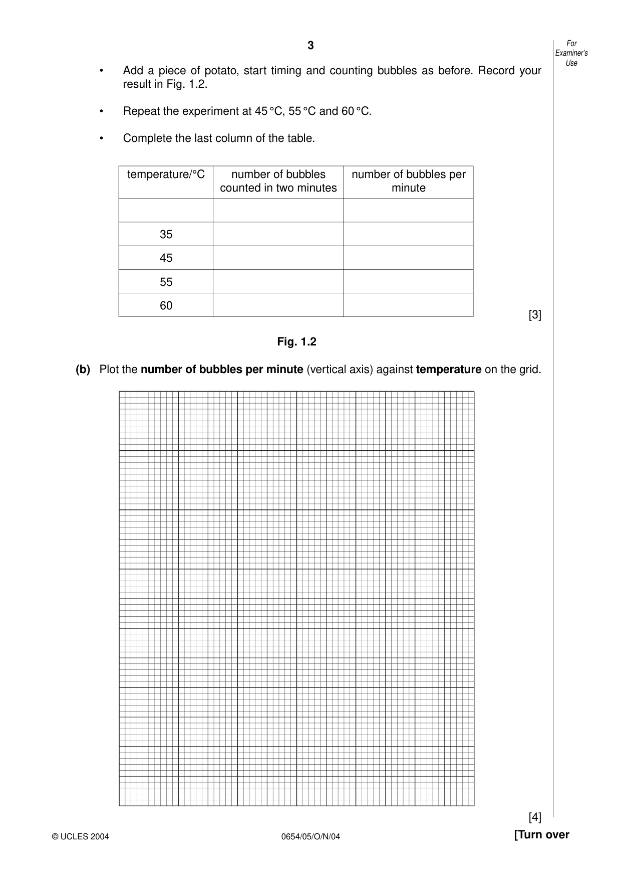 Cambridge IGCSE Sciences - Co-ordinated (Double) 0654 2004 Oct/Nov Paper 5 · Variant 1 question paper, page 3 of 12