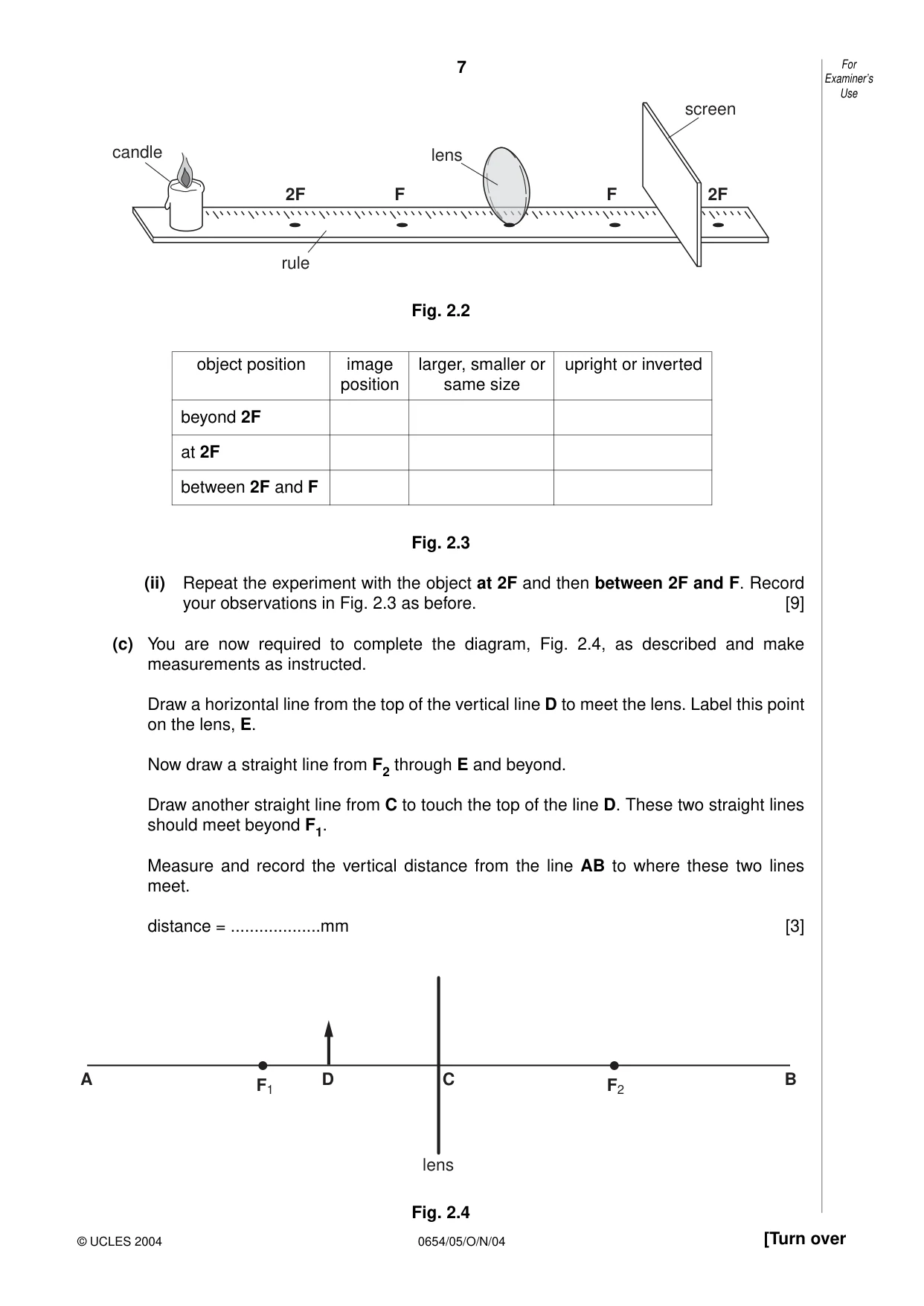 Cambridge IGCSE Sciences - Co-ordinated (Double) 0654 2004 Oct/Nov Paper 5 · Variant 1 question paper, page 7 of 12