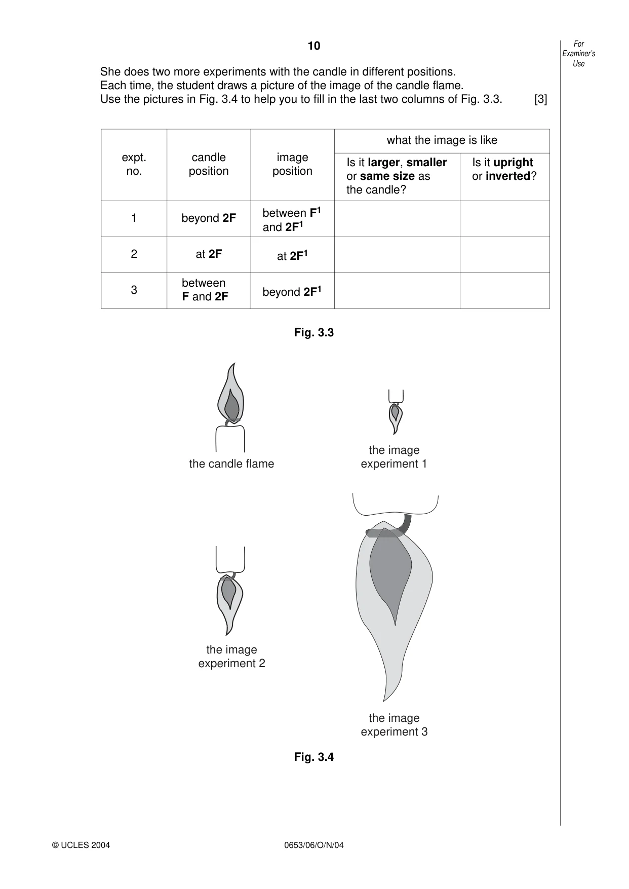 Cambridge IGCSE Sciences - Co-ordinated (Double) 0654 2004 Oct/Nov Paper 6 · Variant 1 question paper, page 10 of 16