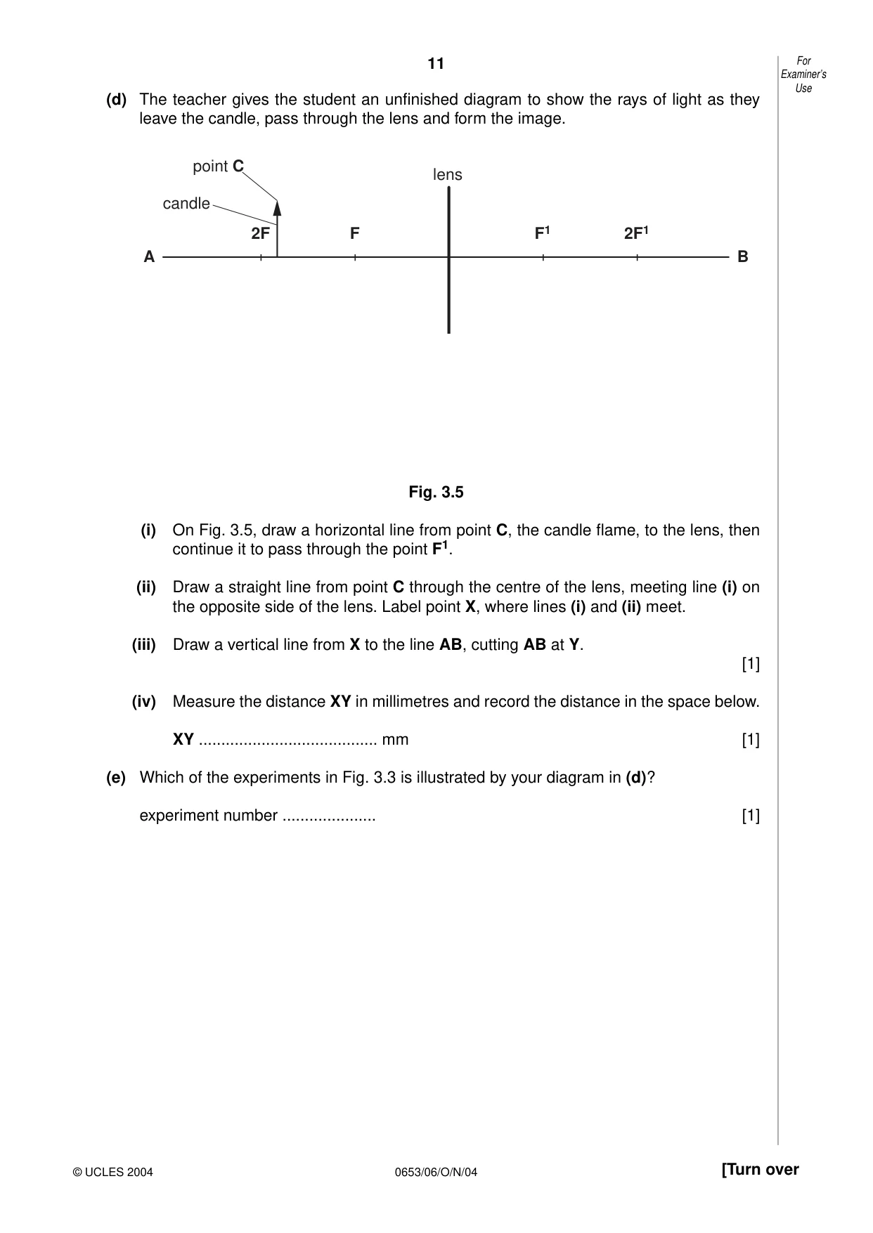 Cambridge IGCSE Sciences - Co-ordinated (Double) 0654 2004 Oct/Nov Paper 6 · Variant 1 question paper, page 11 of 16