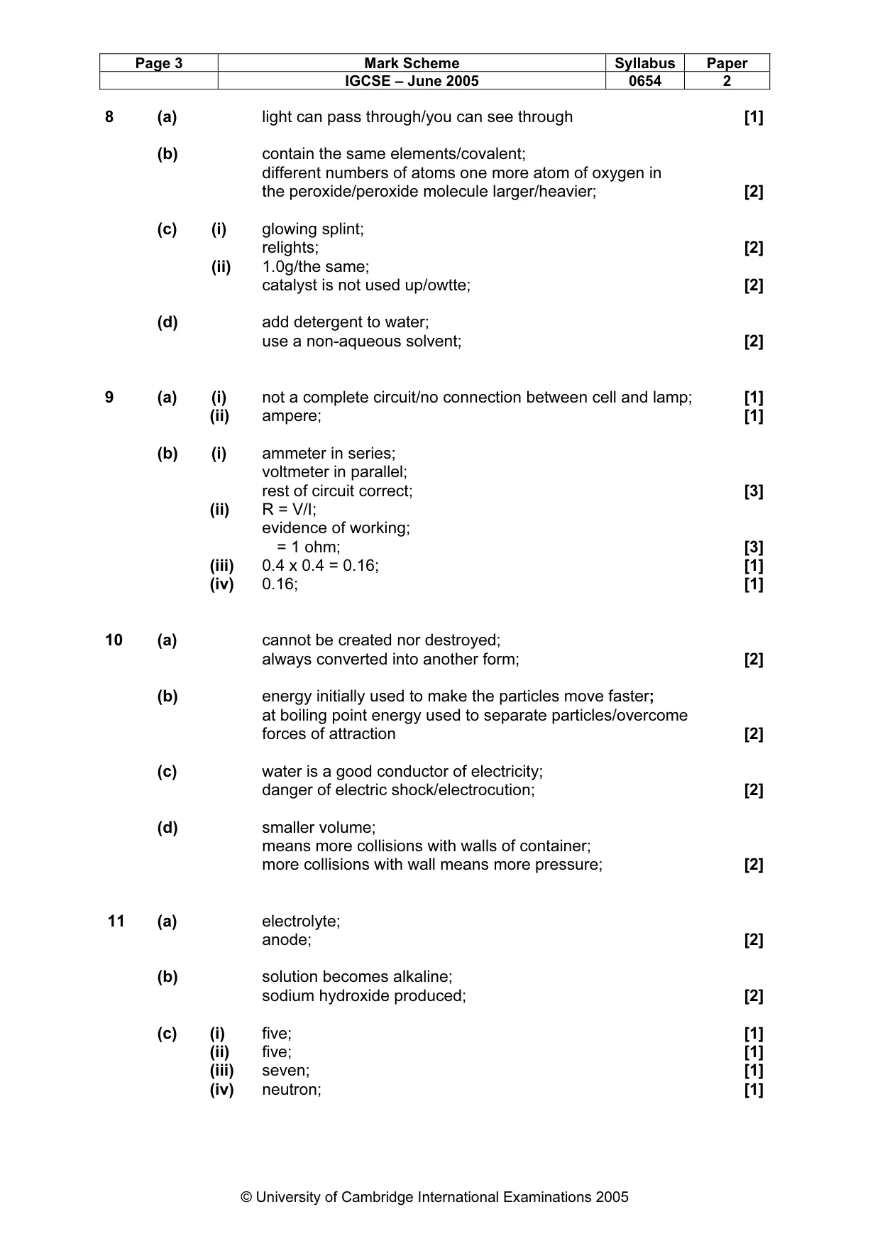 Mark scheme, page 6 of 7