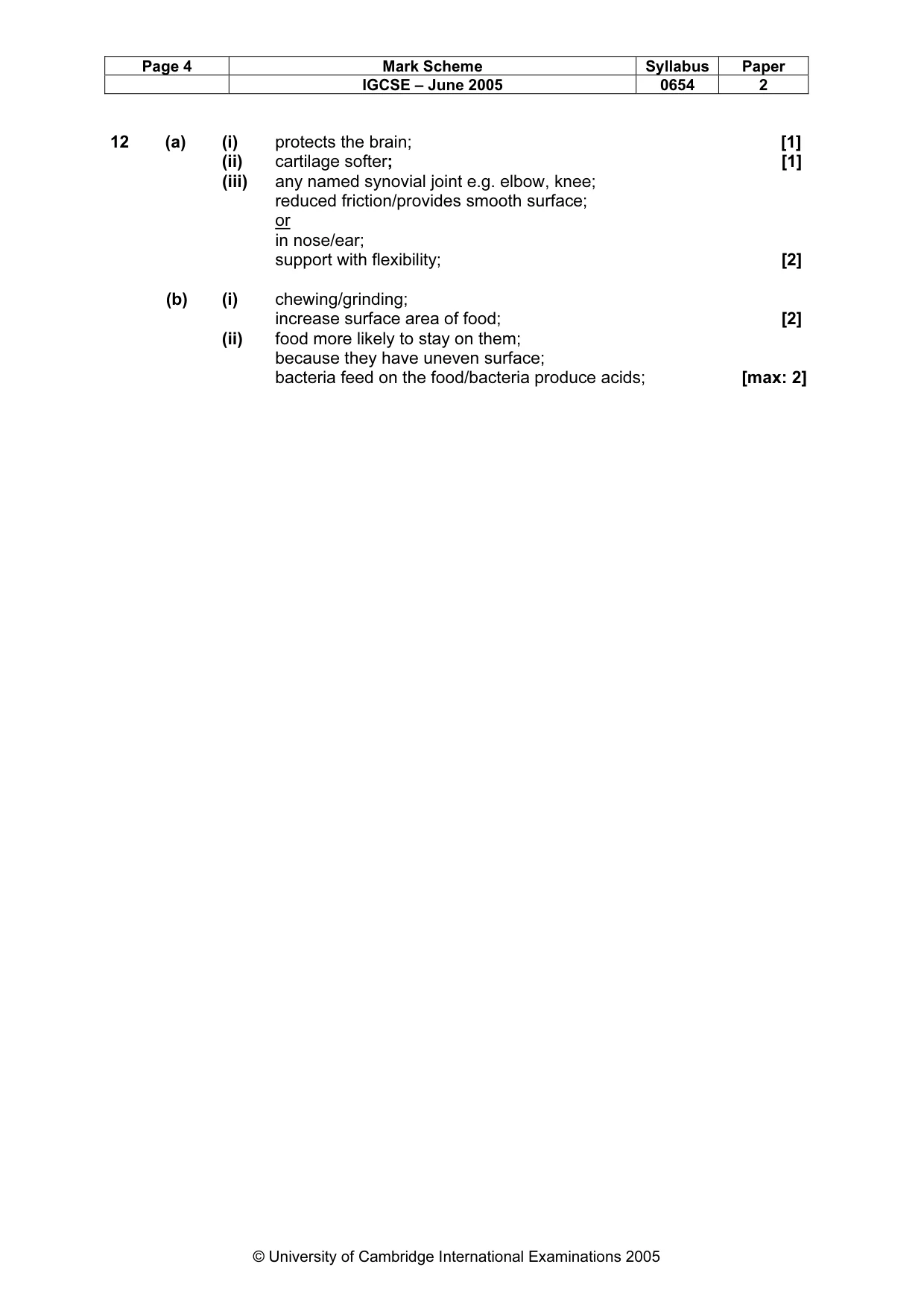 Mark scheme, page 7 of 7