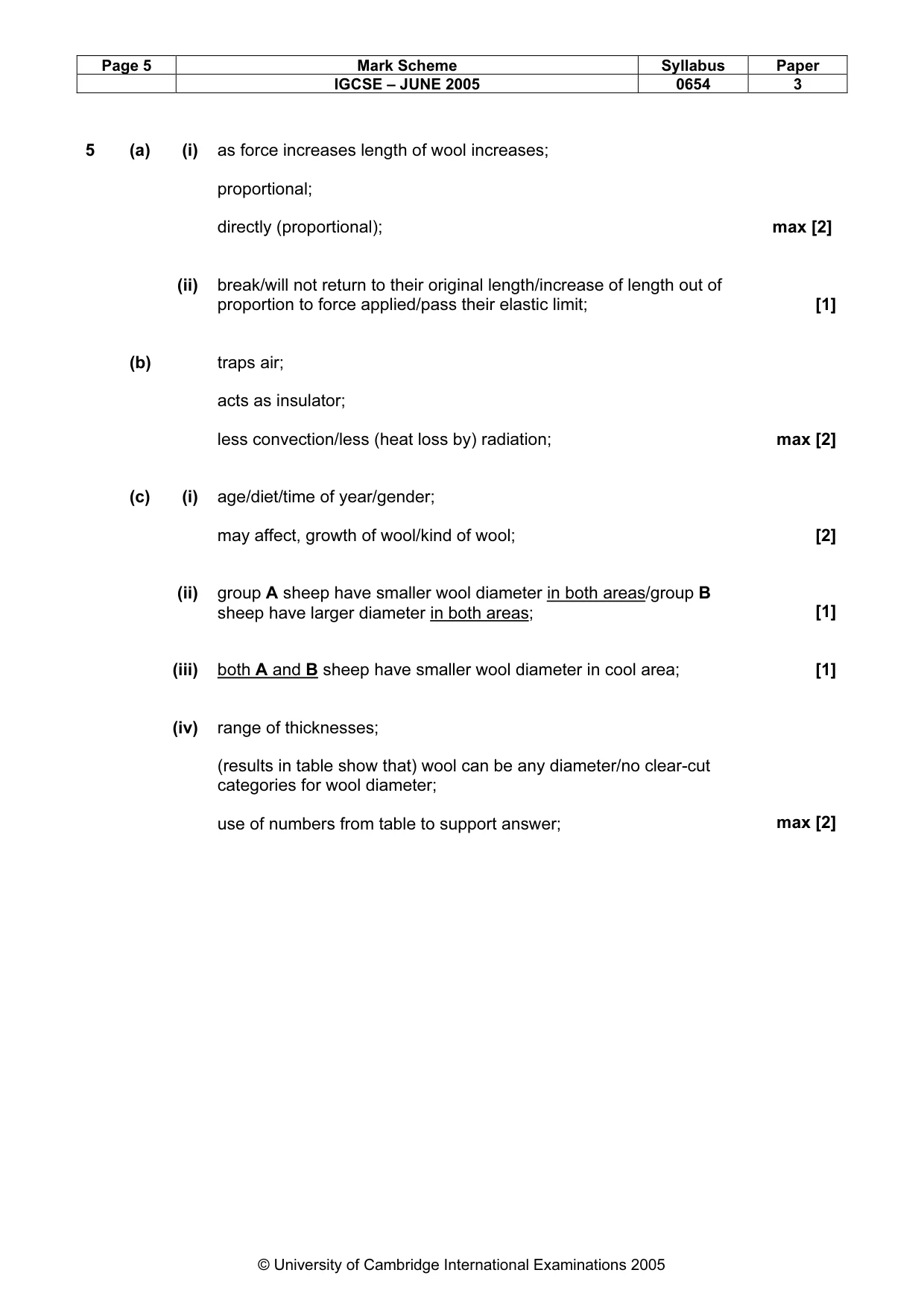 Mark scheme, page 8 of 12
