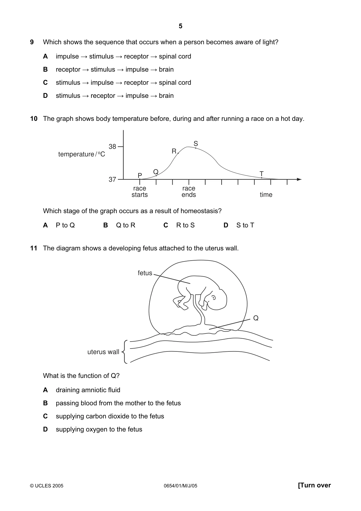 Cambridge IGCSE Sciences - Co-ordinated (Double) 0654 2005 May/June Paper 1 · Variant 1 question paper, page 5 of 20