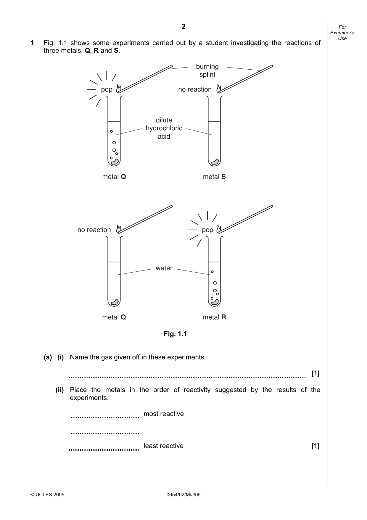 Cambridge IGCSE Sciences - Co-ordinated (Double) 0654 2005 May/June Paper 2 · Variant 1 question paper, page 2 of 24