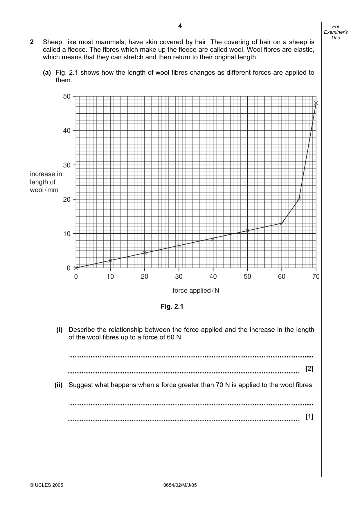 Cambridge IGCSE Sciences - Co-ordinated (Double) 0654 2005 May/June Paper 2 · Variant 1 question paper, page 4 of 24