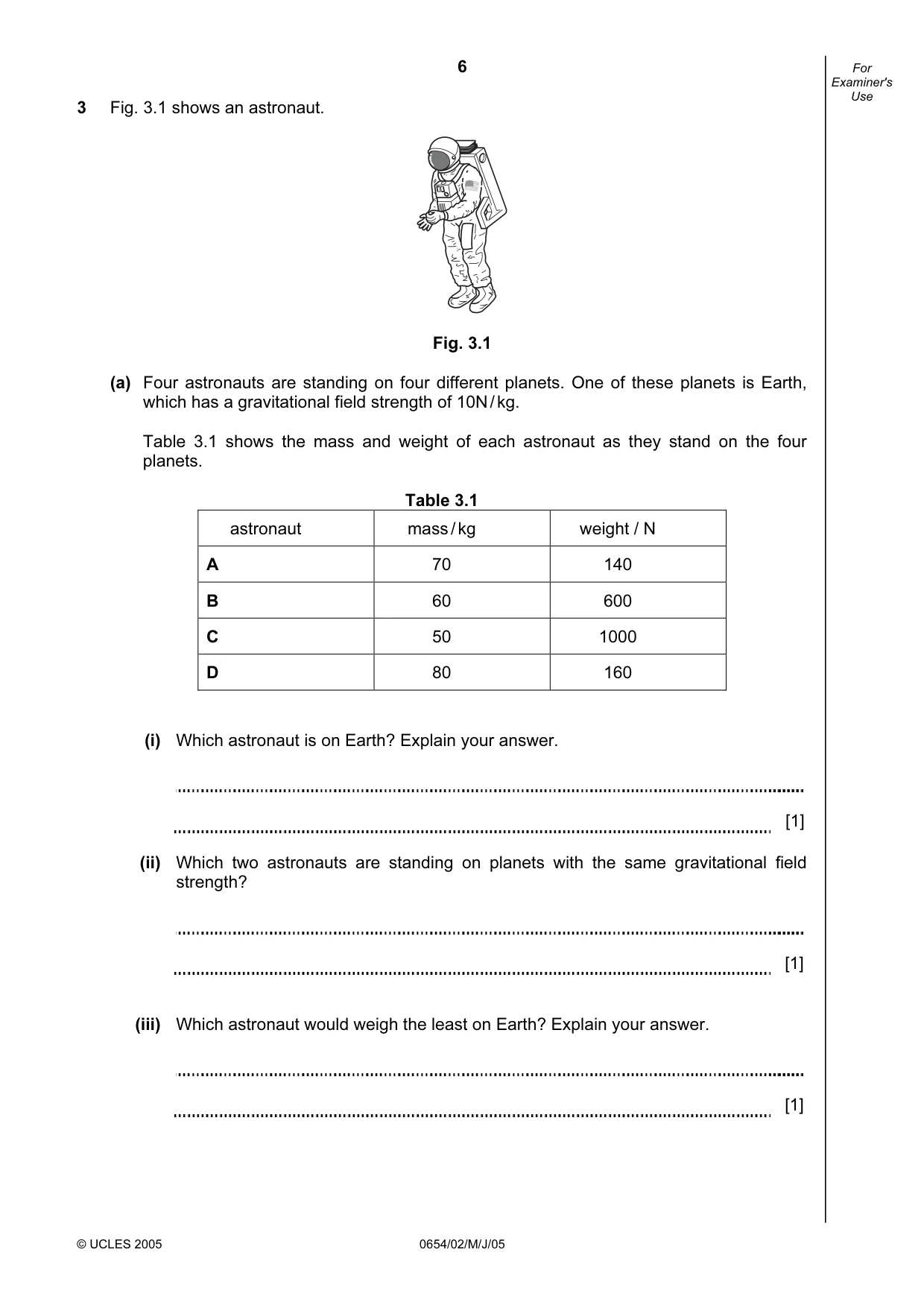 Cambridge IGCSE Sciences - Co-ordinated (Double) 0654 2005 May/June Paper 2 · Variant 1 question paper, page 6 of 24
