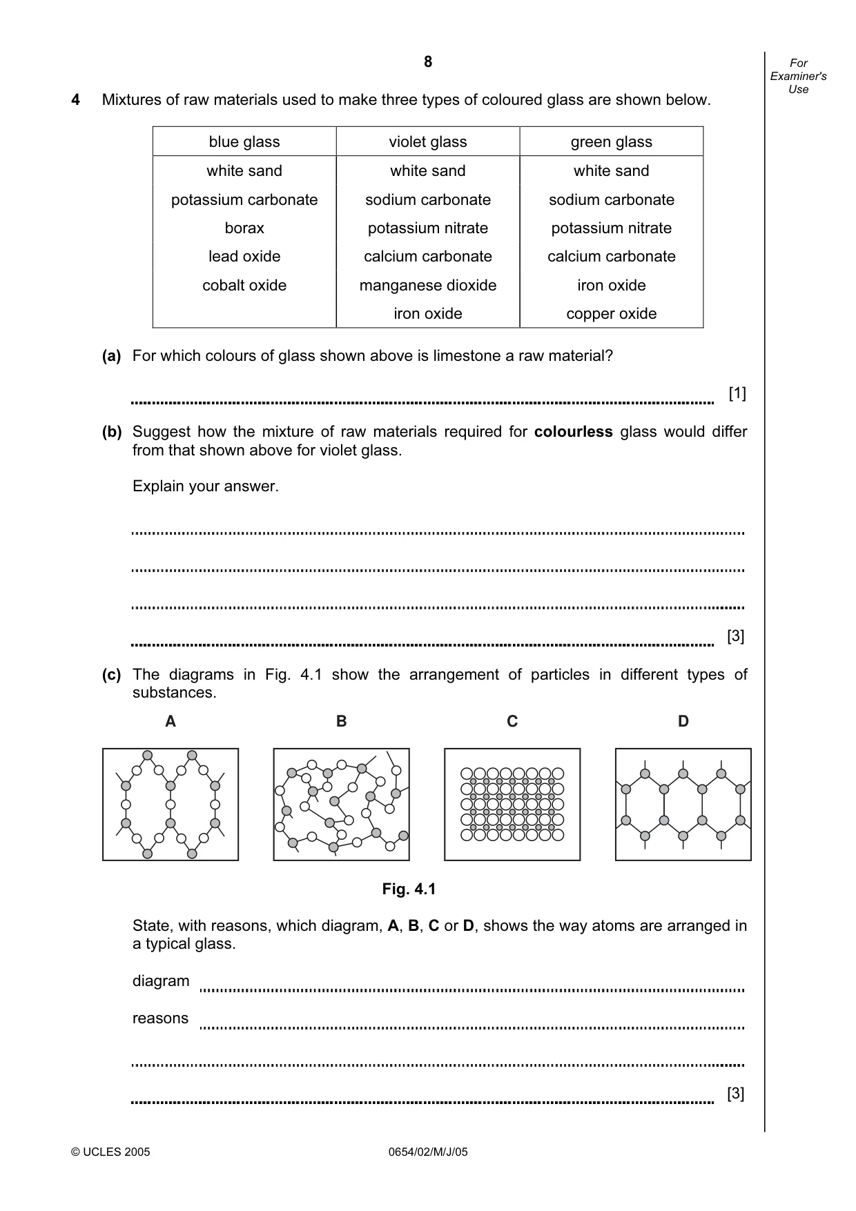 Cambridge IGCSE Sciences - Co-ordinated (Double) 0654 2005 May/June Paper 2 · Variant 1 question paper, page 8 of 24
