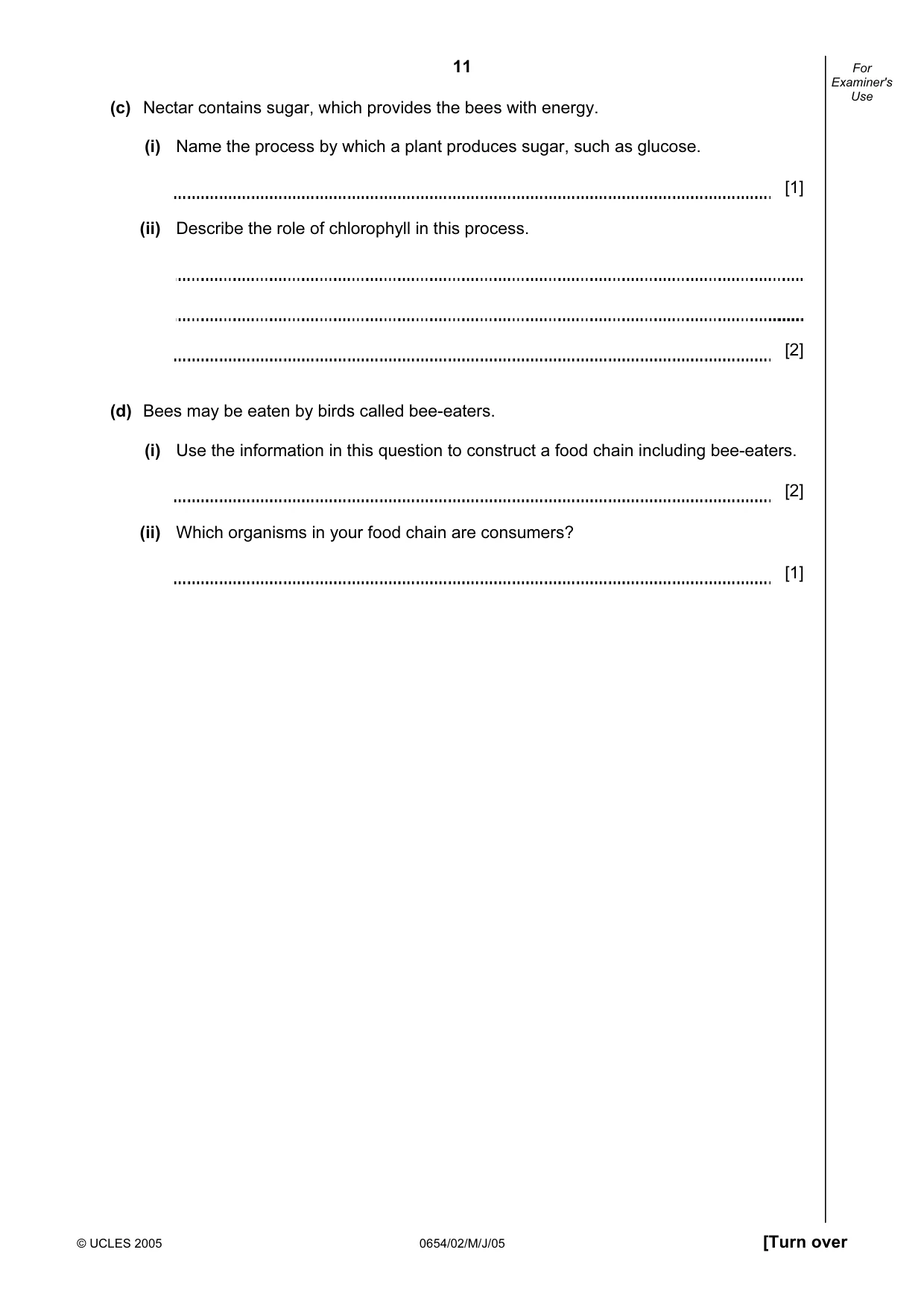 Cambridge IGCSE Sciences - Co-ordinated (Double) 0654 2005 May/June Paper 2 · Variant 1 question paper, page 11 of 24