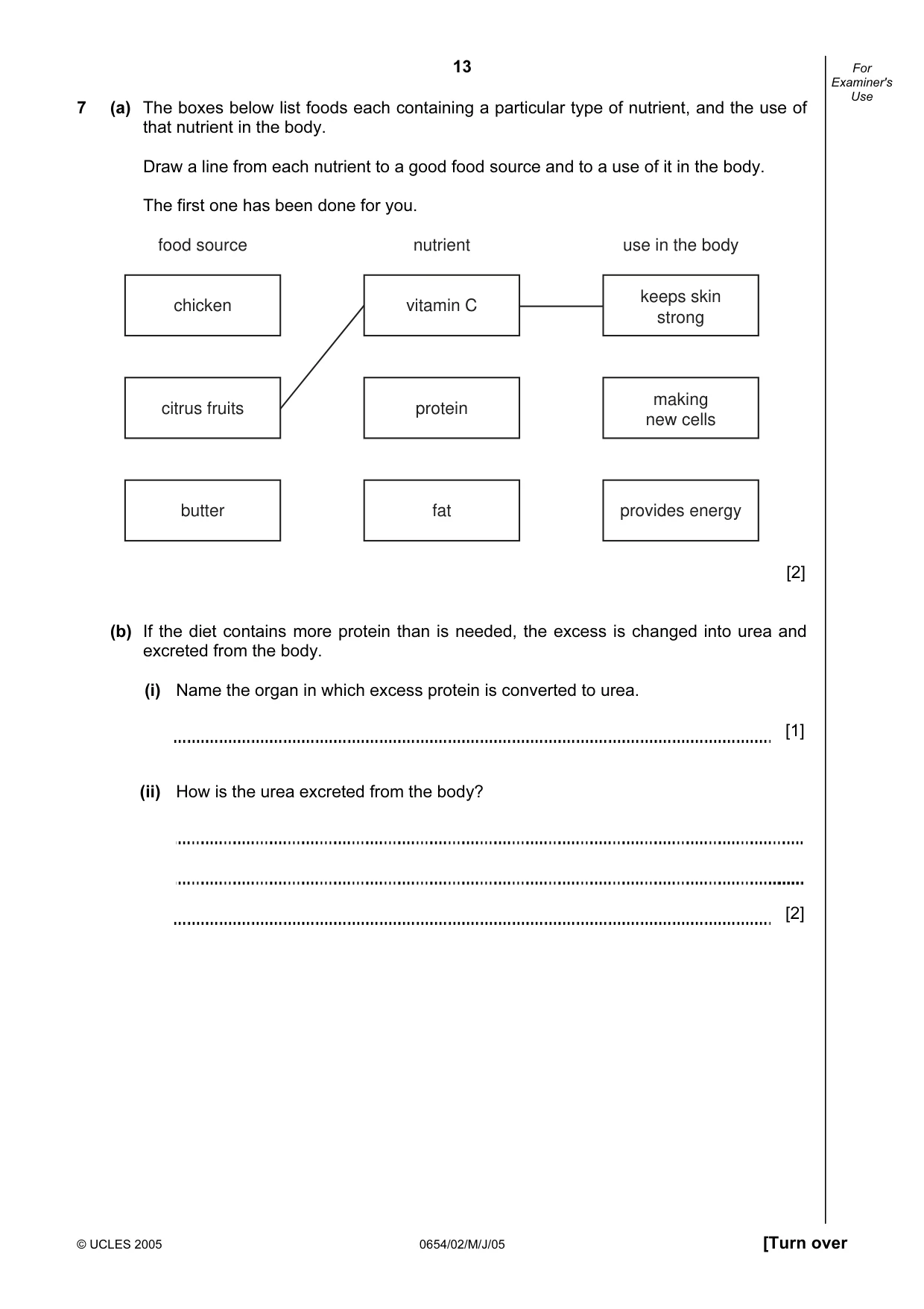 Cambridge IGCSE Sciences - Co-ordinated (Double) 0654 2005 May/June Paper 2 · Variant 1 question paper, page 13 of 24