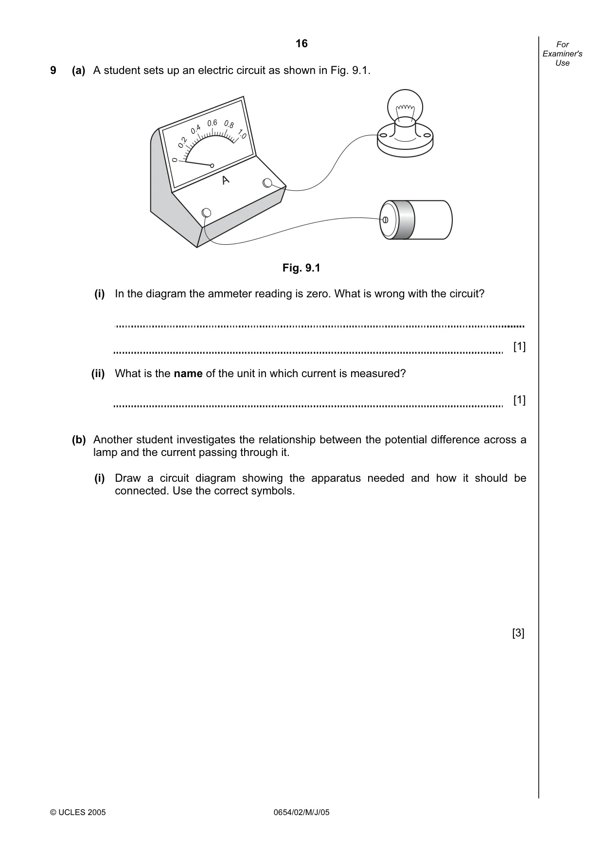 Cambridge IGCSE Sciences - Co-ordinated (Double) 0654 2005 May/June Paper 2 · Variant 1 question paper, page 16 of 24