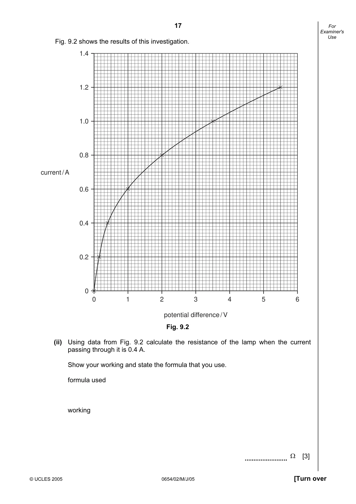Cambridge IGCSE Sciences - Co-ordinated (Double) 0654 2005 May/June Paper 2 · Variant 1 question paper, page 17 of 24