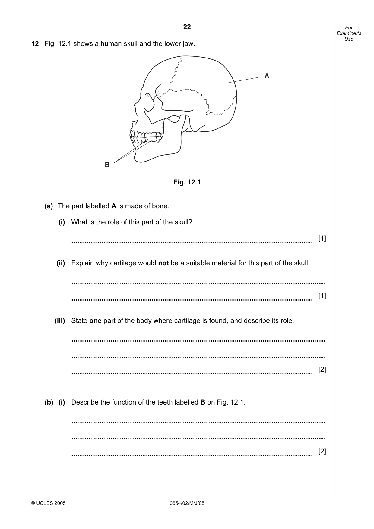 Cambridge IGCSE Sciences - Co-ordinated (Double) 0654 2005 May/June Paper 2 · Variant 1 question paper, page 22 of 24