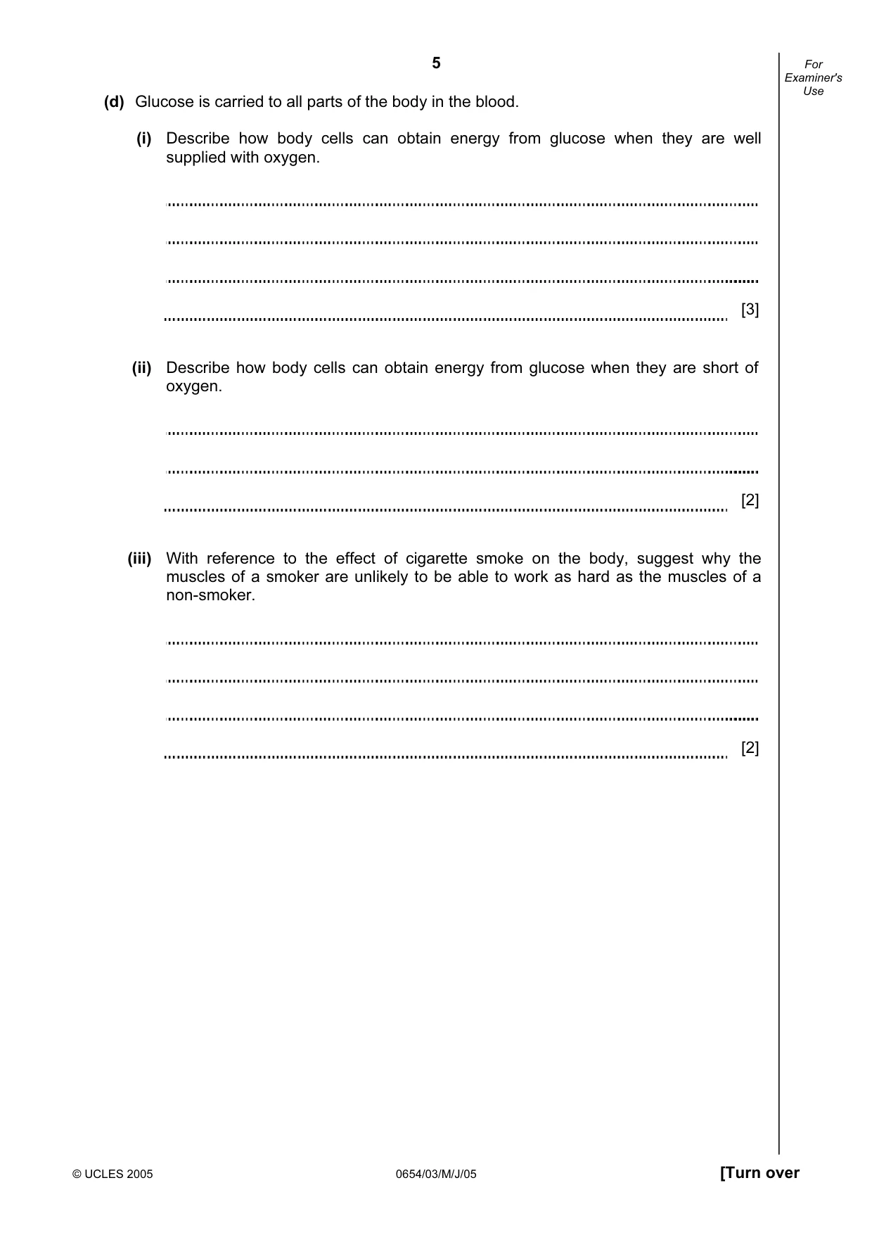 Cambridge IGCSE Sciences - Co-ordinated (Double) 0654 2005 May/June Paper 3 · Variant 1 question paper, page 5 of 24