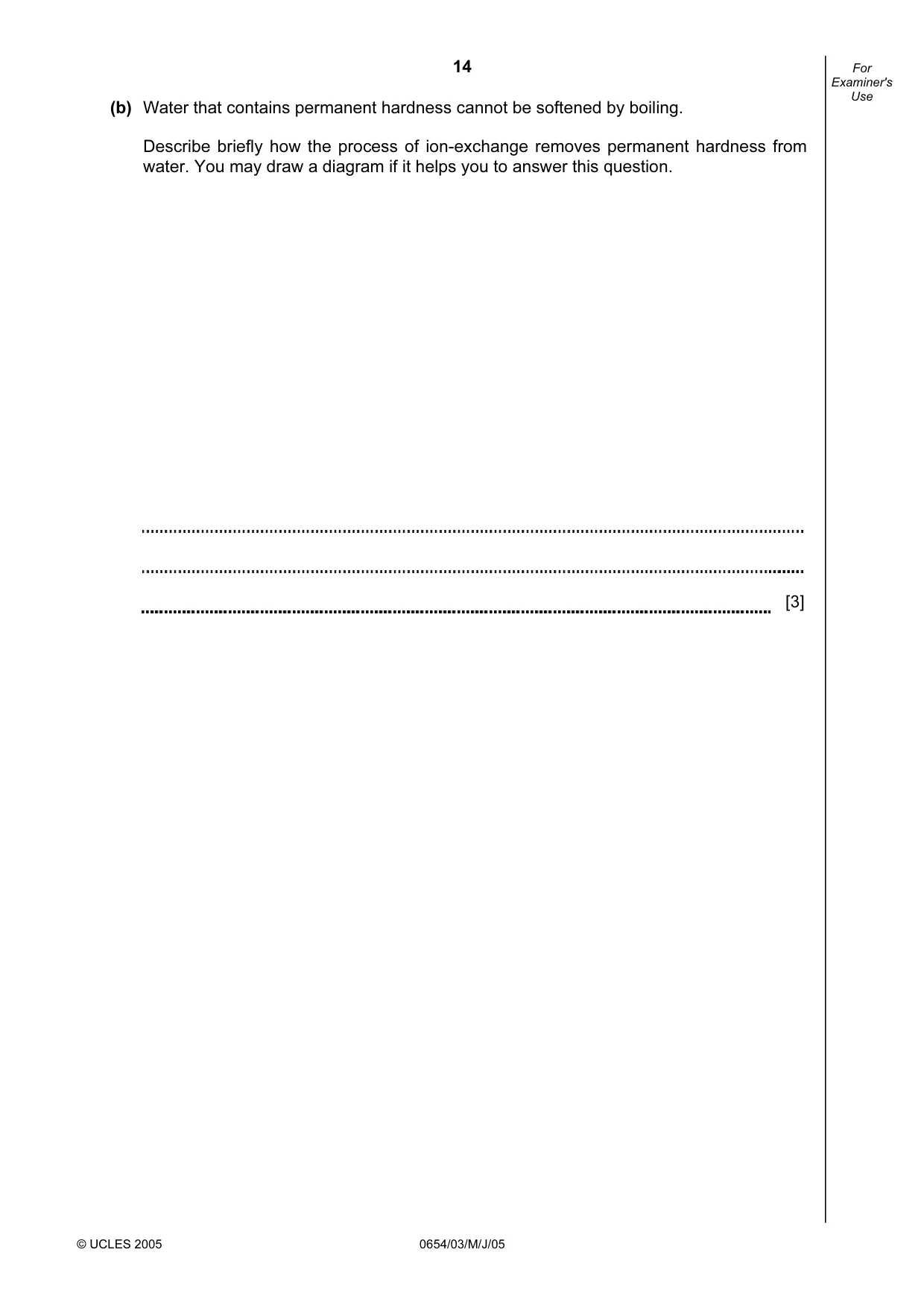Cambridge IGCSE Sciences - Co-ordinated (Double) 0654 2005 May/June Paper 3 · Variant 1 question paper, page 14 of 24