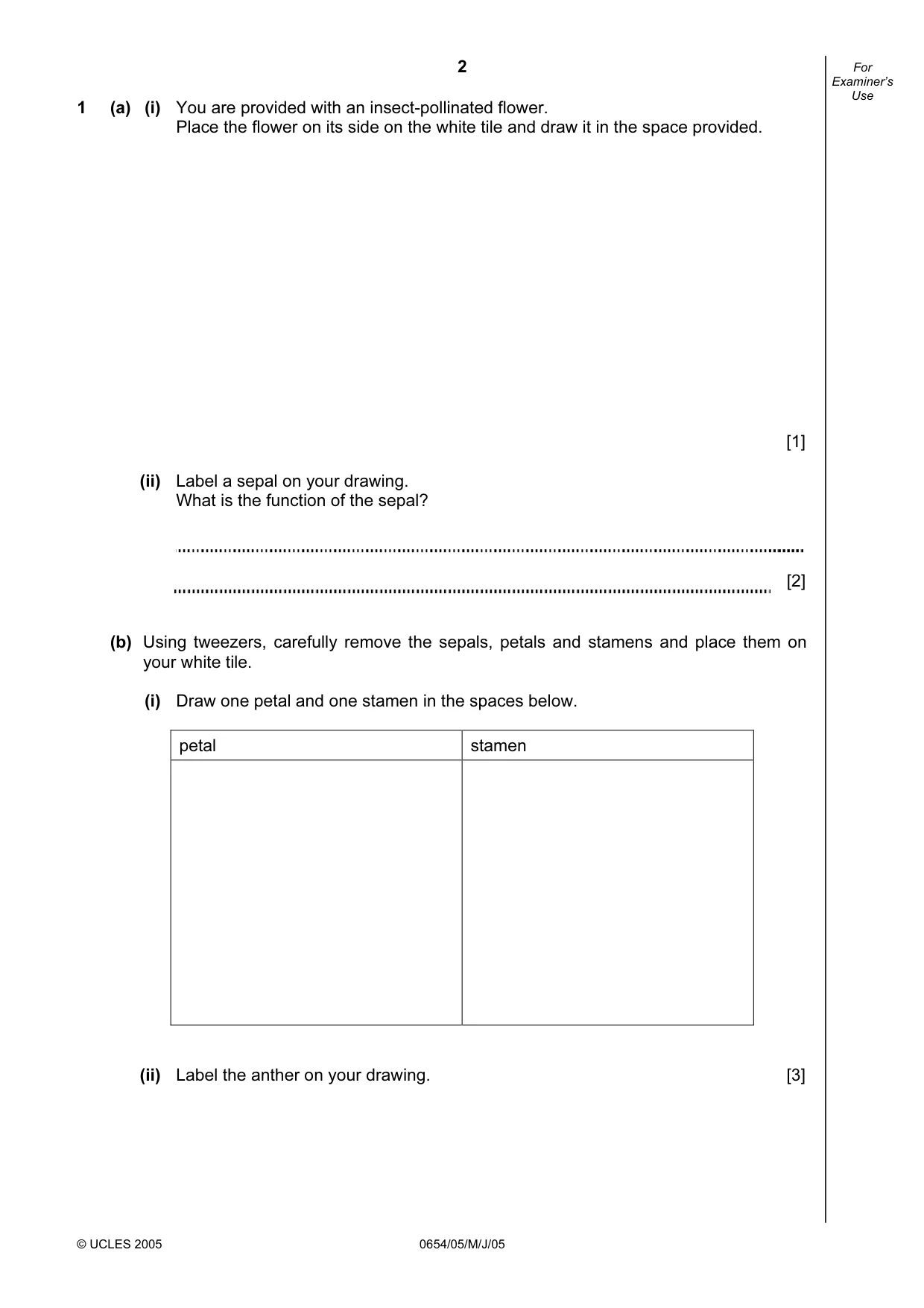 Cambridge IGCSE Sciences - Co-ordinated (Double) 0654 2005 May/June Paper 5 · Variant 1 question paper, page 2 of 12