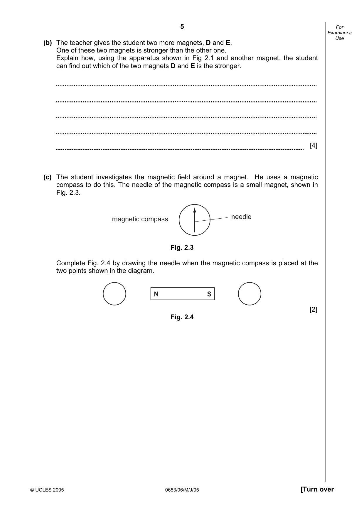 Cambridge IGCSE Sciences - Co-ordinated (Double) 0654 2005 May/June Paper 6 · Variant 1 question paper, page 5 of 16