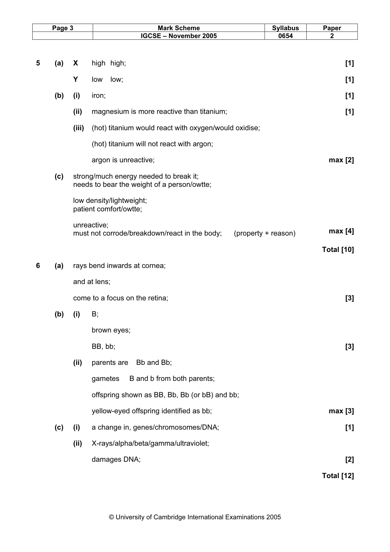 Mark scheme, page 4 of 6