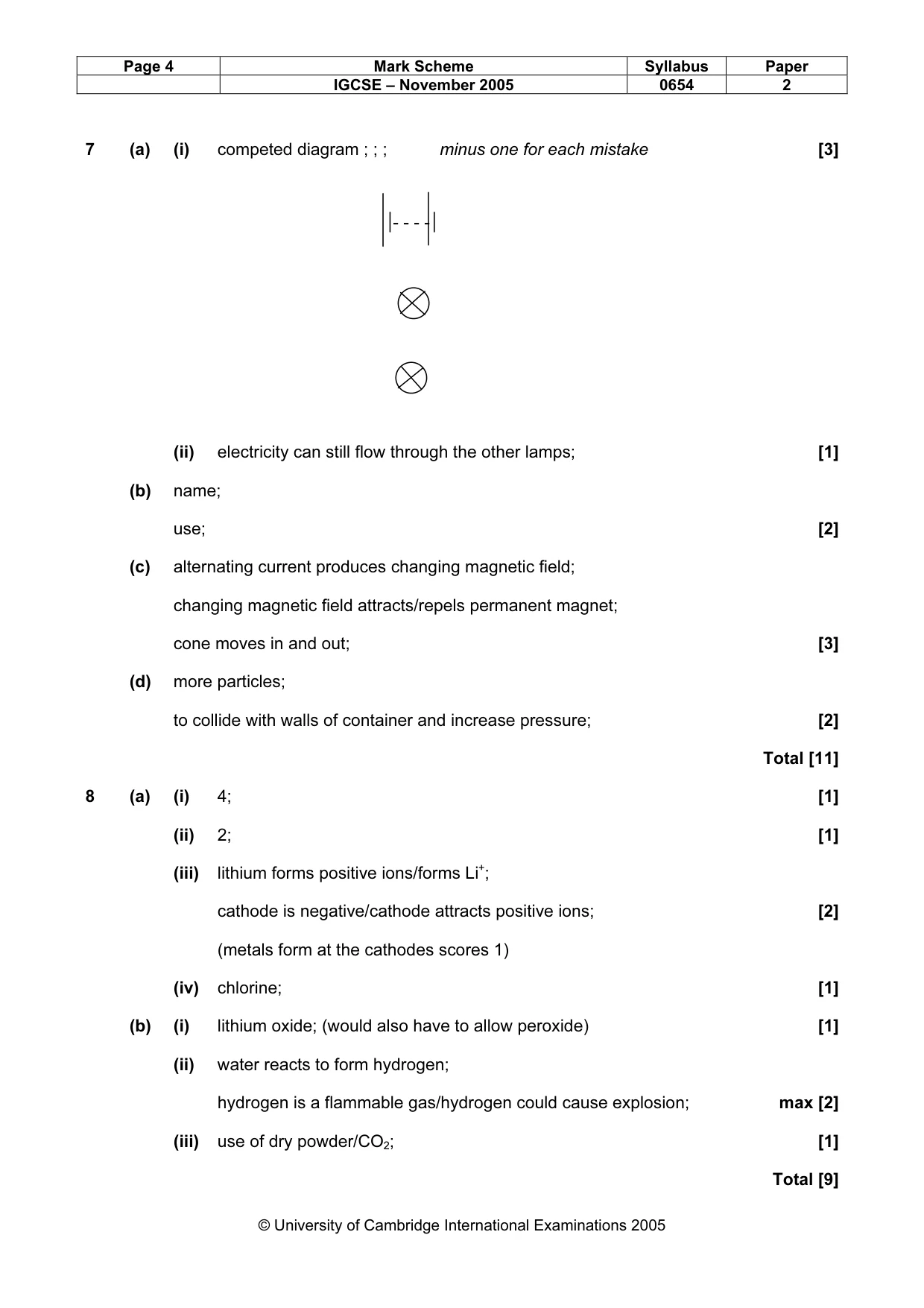 Mark scheme, page 5 of 6