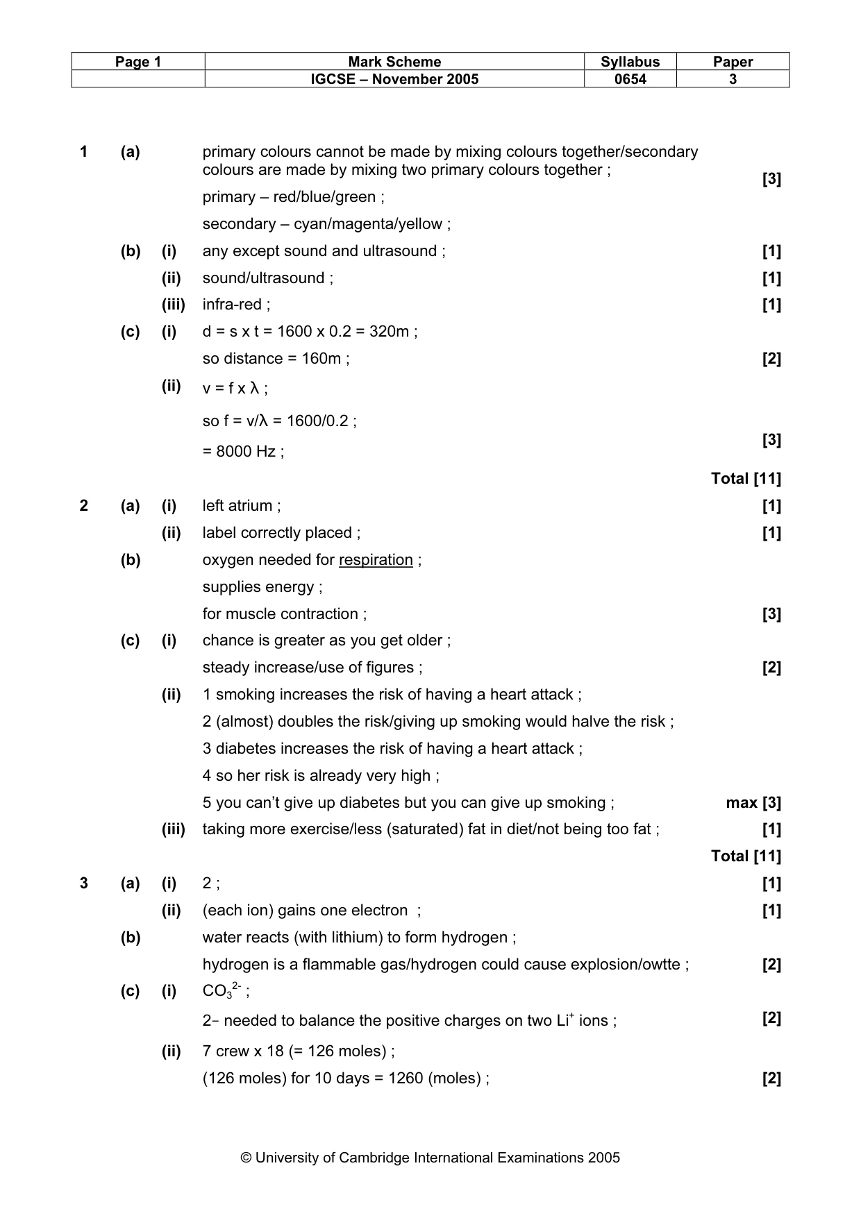Mark scheme, page 2 of 6