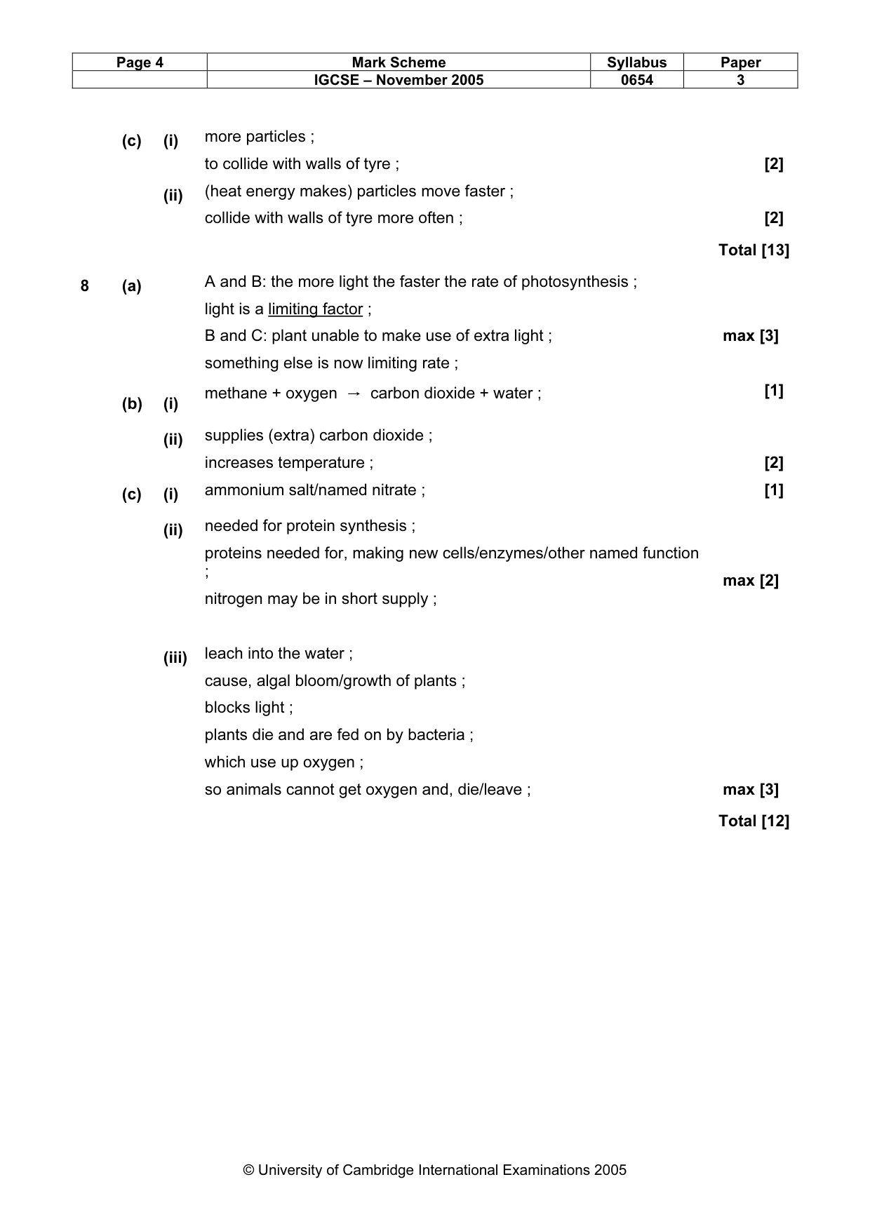 Mark scheme, page 5 of 6