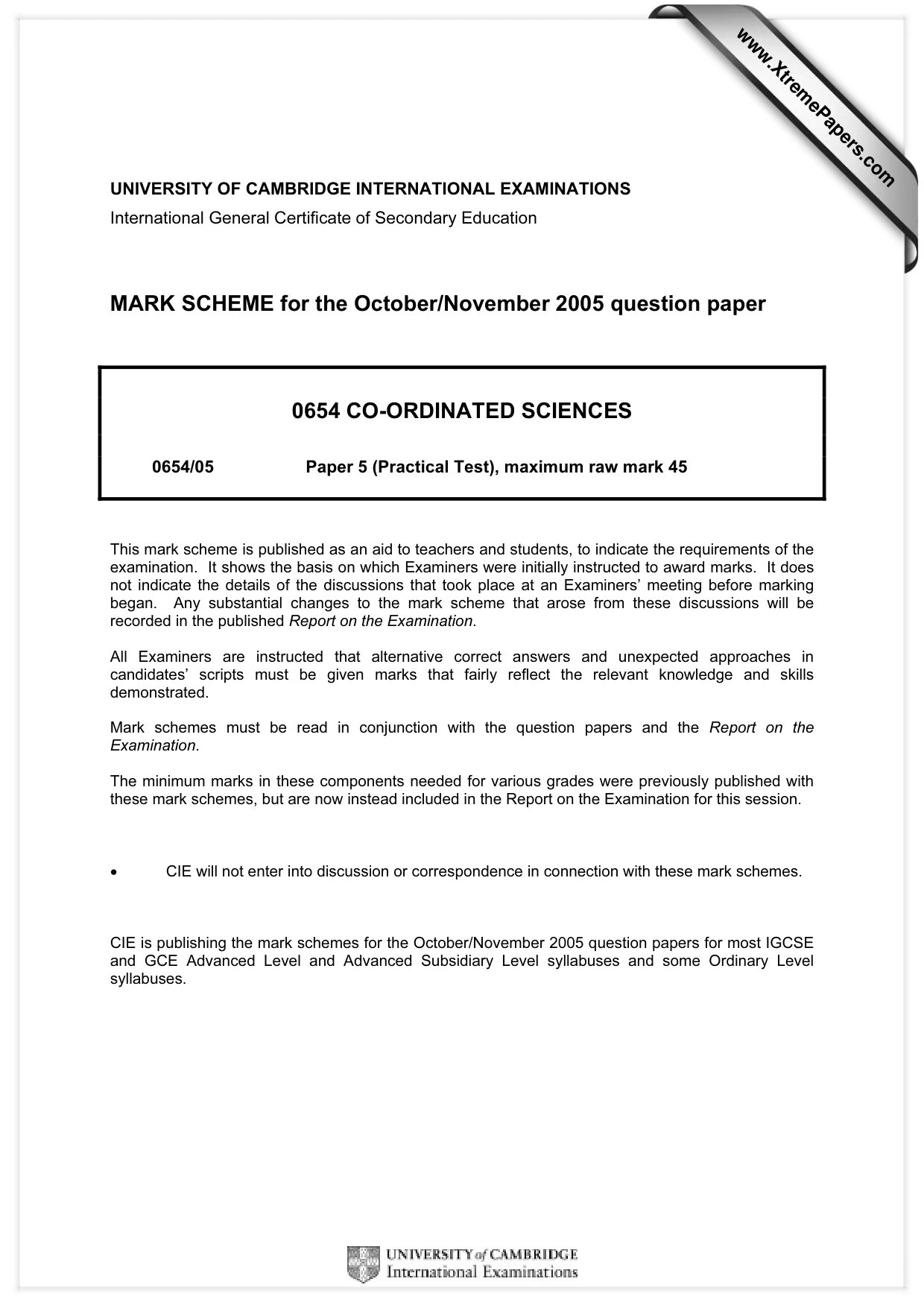 Mark scheme, page 1 of 3