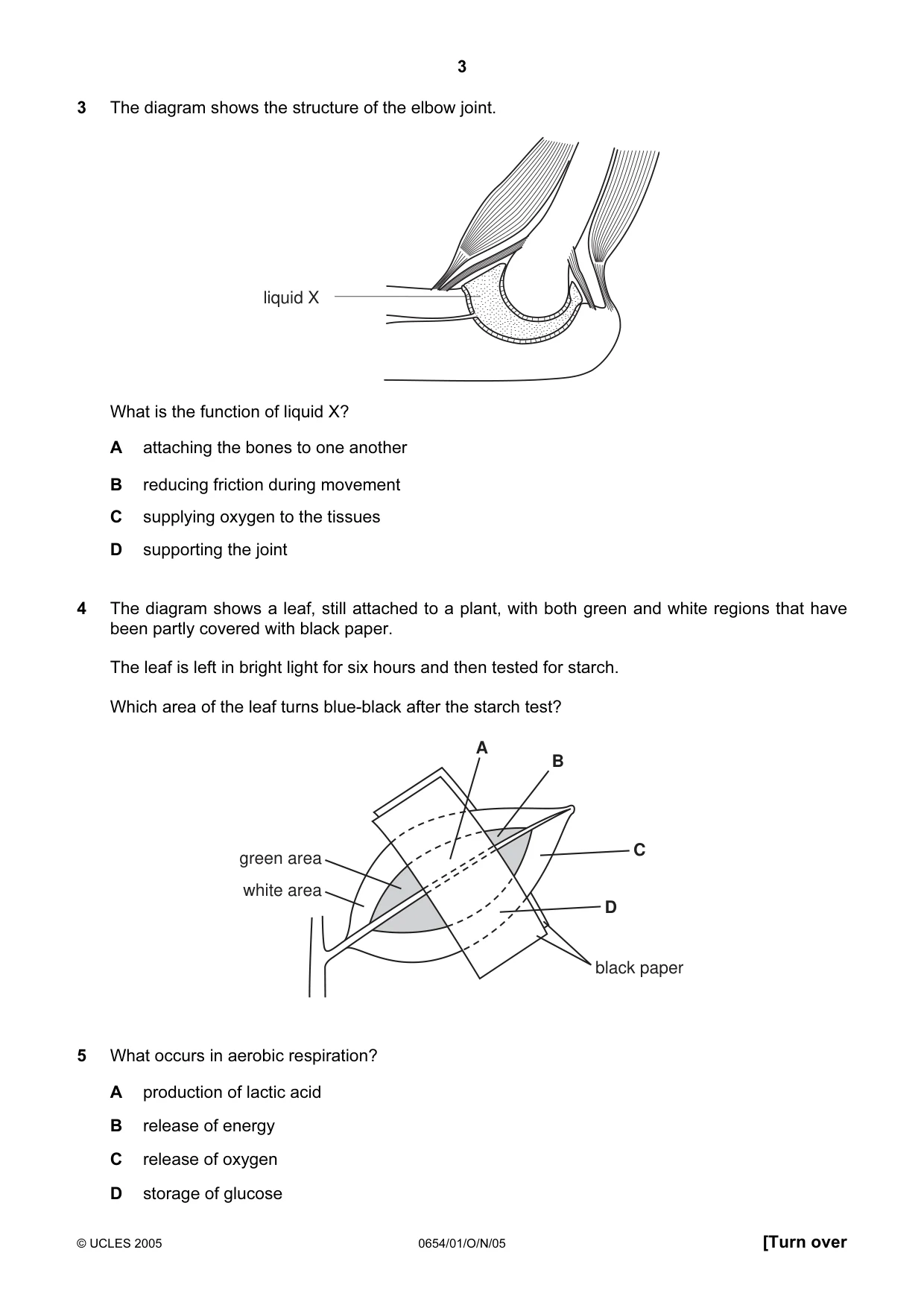 Cambridge IGCSE Sciences - Co-ordinated (Double) 0654 2005 Oct/Nov Paper 1 · Variant 1 question paper, page 3 of 20