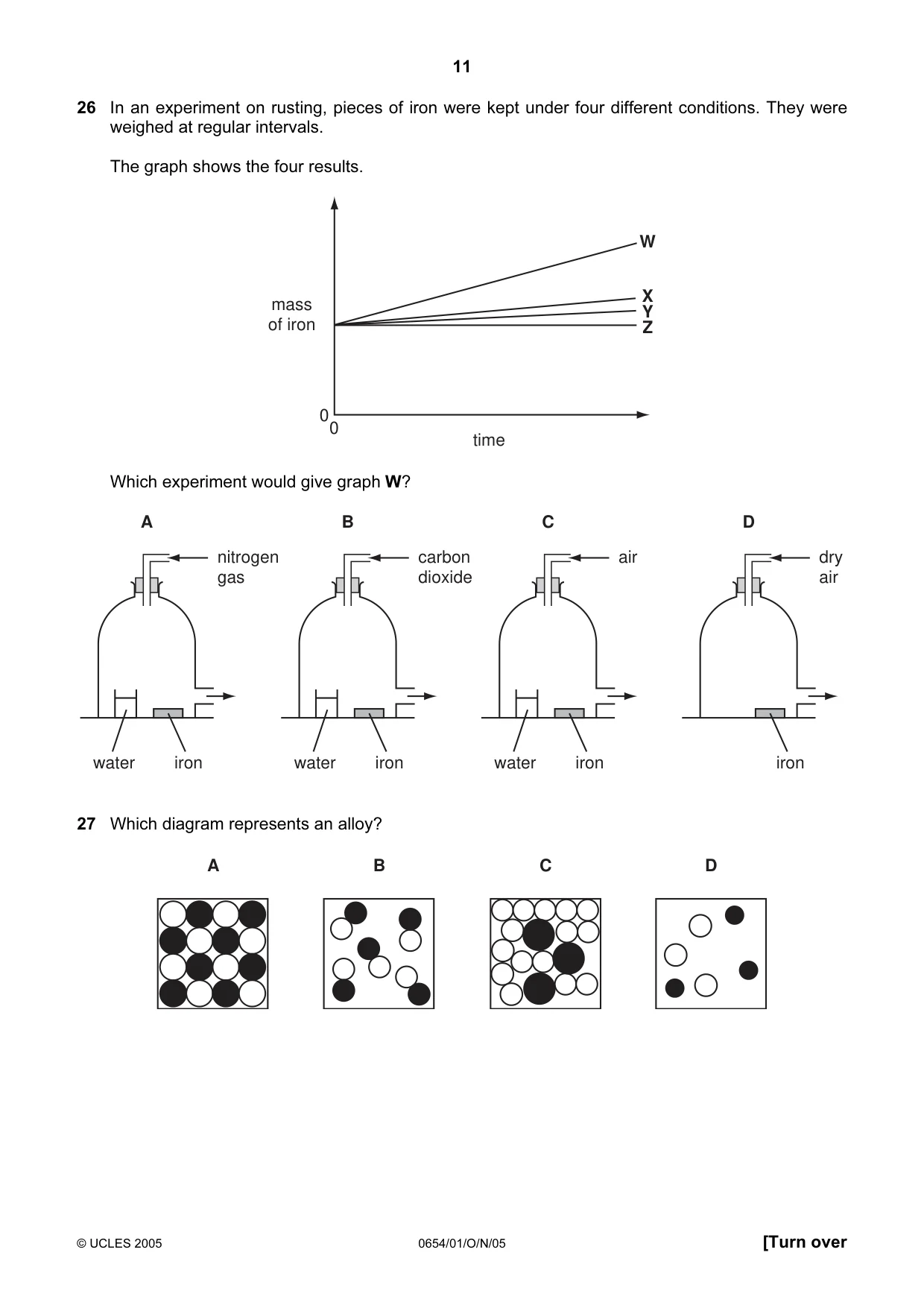 Cambridge IGCSE Sciences - Co-ordinated (Double) 0654 2005 Oct/Nov Paper 1 · Variant 1 question paper, page 11 of 20