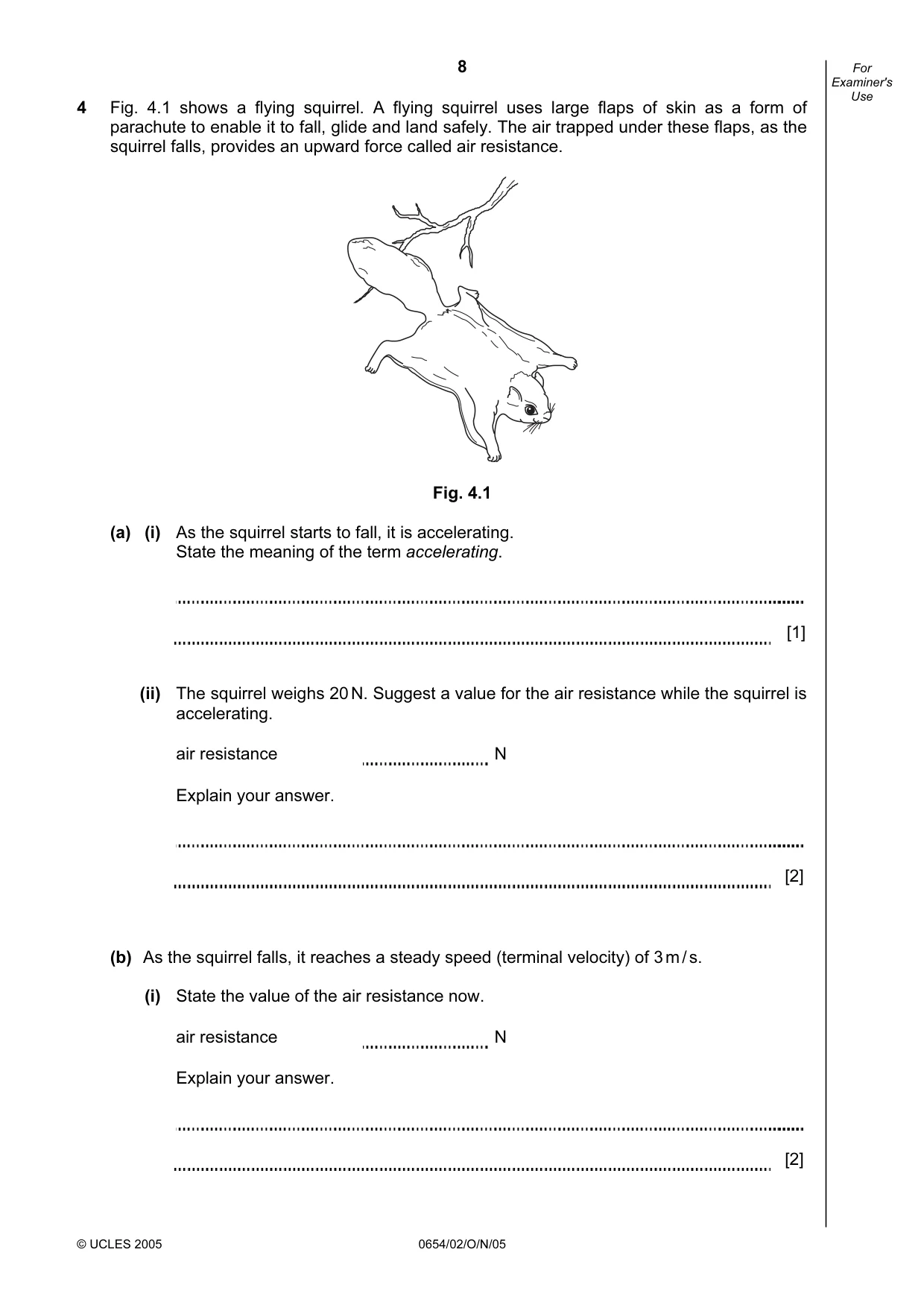 Cambridge IGCSE Sciences - Co-ordinated (Double) 0654 2005 Oct/Nov Paper 2 · Variant 1 question paper, page 8 of 24