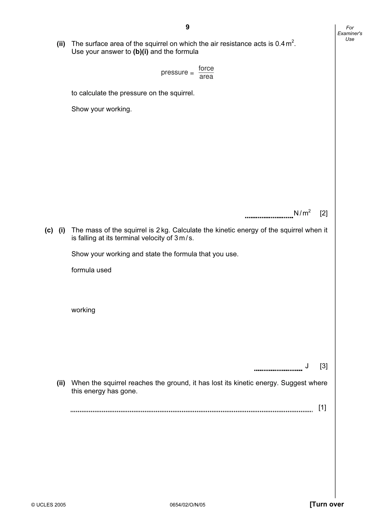 Cambridge IGCSE Sciences - Co-ordinated (Double) 0654 2005 Oct/Nov Paper 2 · Variant 1 question paper, page 9 of 24