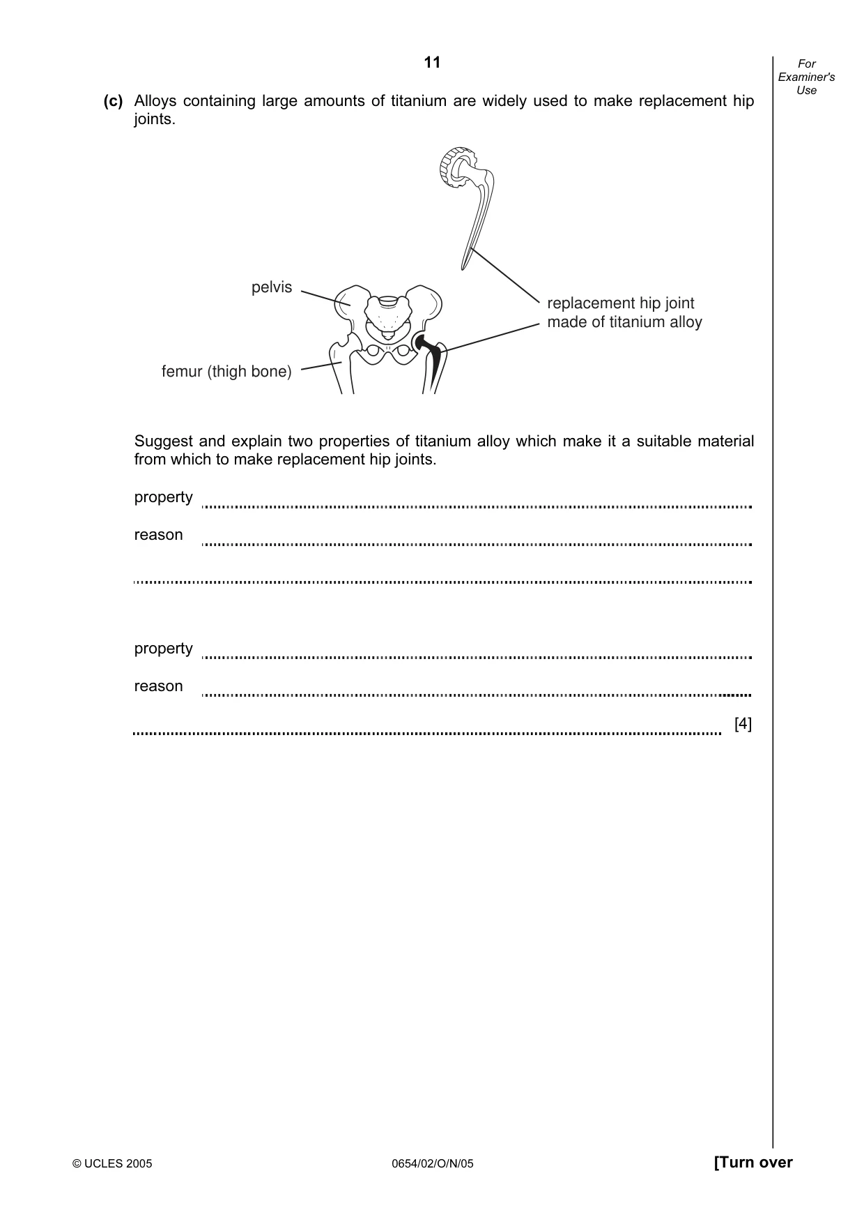 Cambridge IGCSE Sciences - Co-ordinated (Double) 0654 2005 Oct/Nov Paper 2 · Variant 1 question paper, page 11 of 24