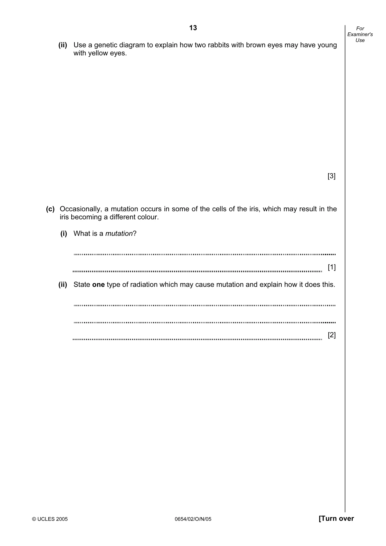 Cambridge IGCSE Sciences - Co-ordinated (Double) 0654 2005 Oct/Nov Paper 2 · Variant 1 question paper, page 13 of 24