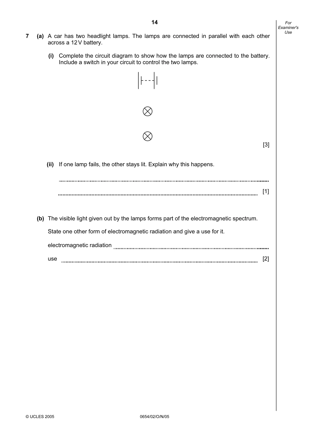 Cambridge IGCSE Sciences - Co-ordinated (Double) 0654 2005 Oct/Nov Paper 2 · Variant 1 question paper, page 14 of 24