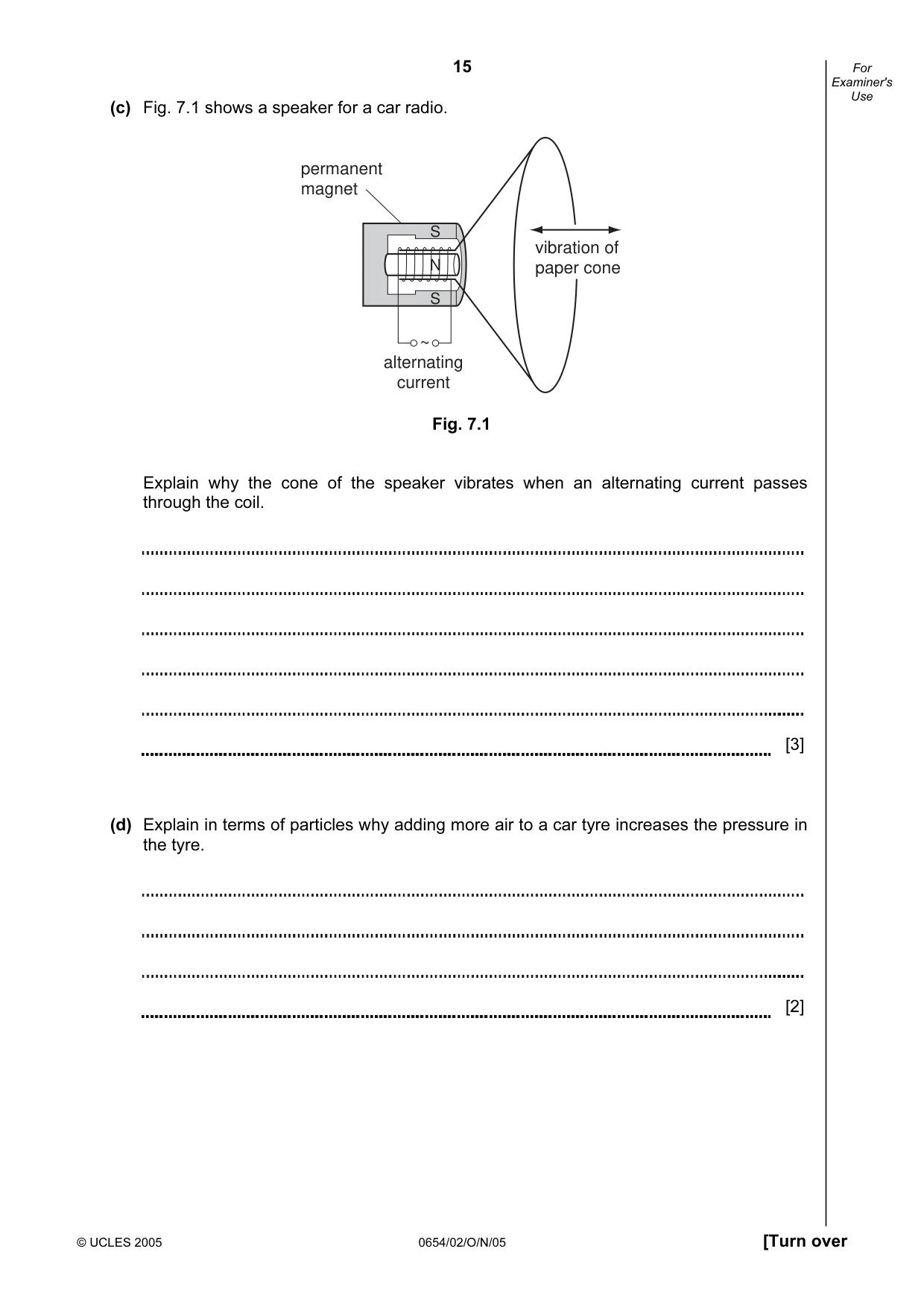 Cambridge IGCSE Sciences - Co-ordinated (Double) 0654 2005 Oct/Nov Paper 2 · Variant 1 question paper, page 15 of 24