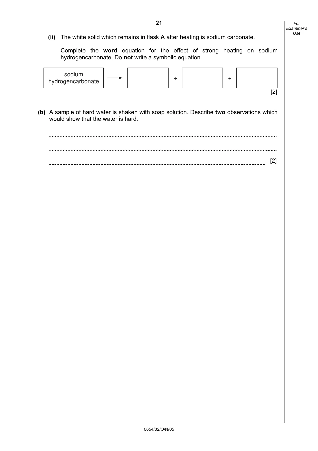 Cambridge IGCSE Sciences - Co-ordinated (Double) 0654 2005 Oct/Nov Paper 2 · Variant 1 question paper, page 21 of 24