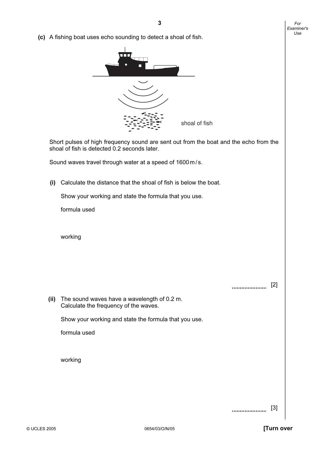 Cambridge IGCSE Sciences - Co-ordinated (Double) 0654 2005 Oct/Nov Paper 3 · Variant 1 question paper, page 3 of 20