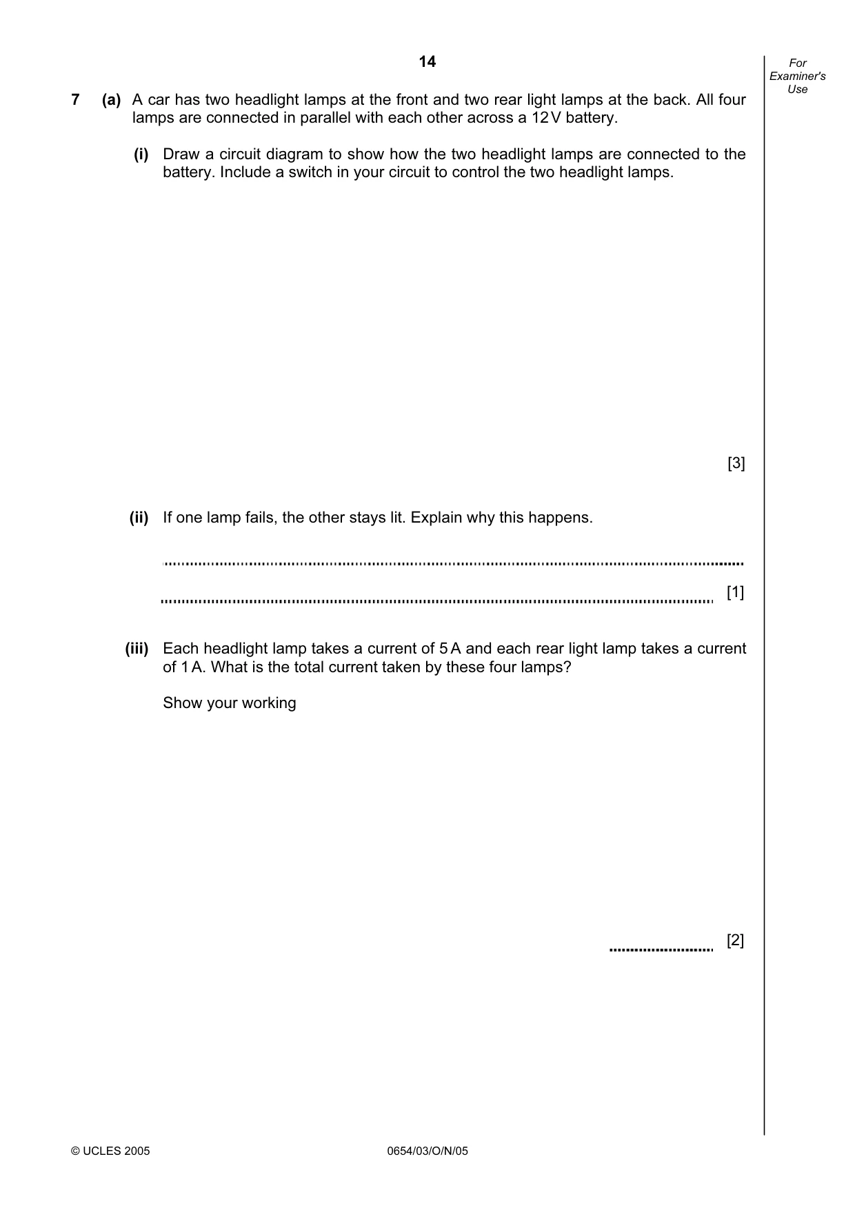 Cambridge IGCSE Sciences - Co-ordinated (Double) 0654 2005 Oct/Nov Paper 3 · Variant 1 question paper, page 14 of 20