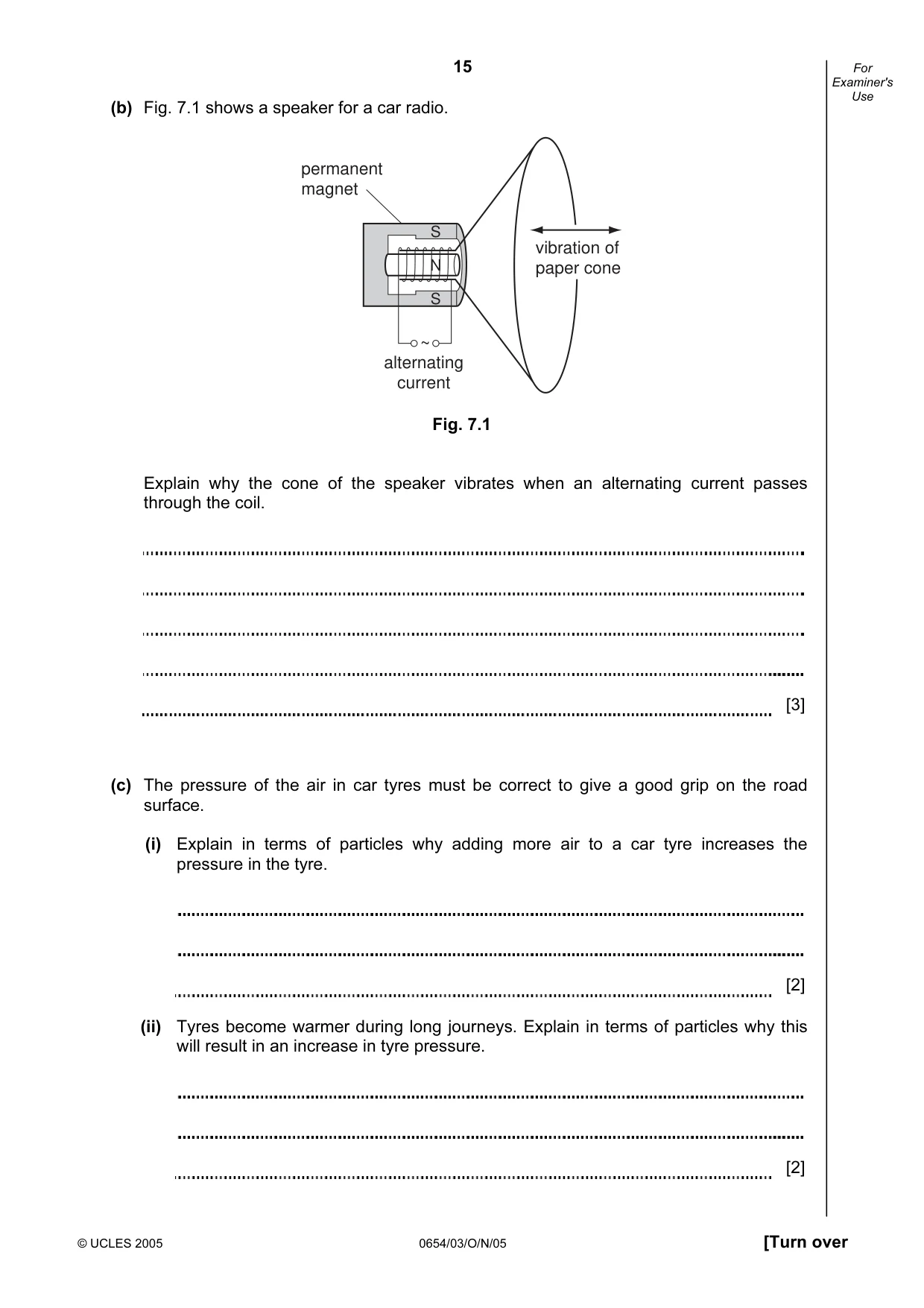Cambridge IGCSE Sciences - Co-ordinated (Double) 0654 2005 Oct/Nov Paper 3 · Variant 1 question paper, page 15 of 20