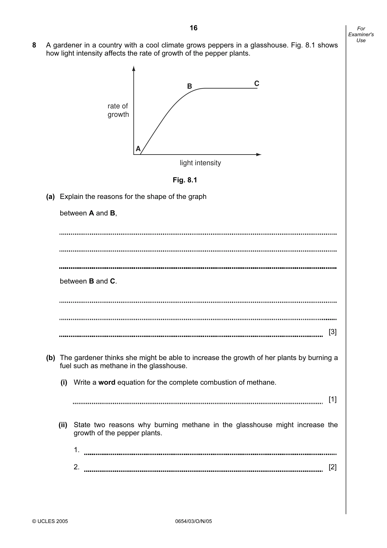 Cambridge IGCSE Sciences - Co-ordinated (Double) 0654 2005 Oct/Nov Paper 3 · Variant 1 question paper, page 16 of 20